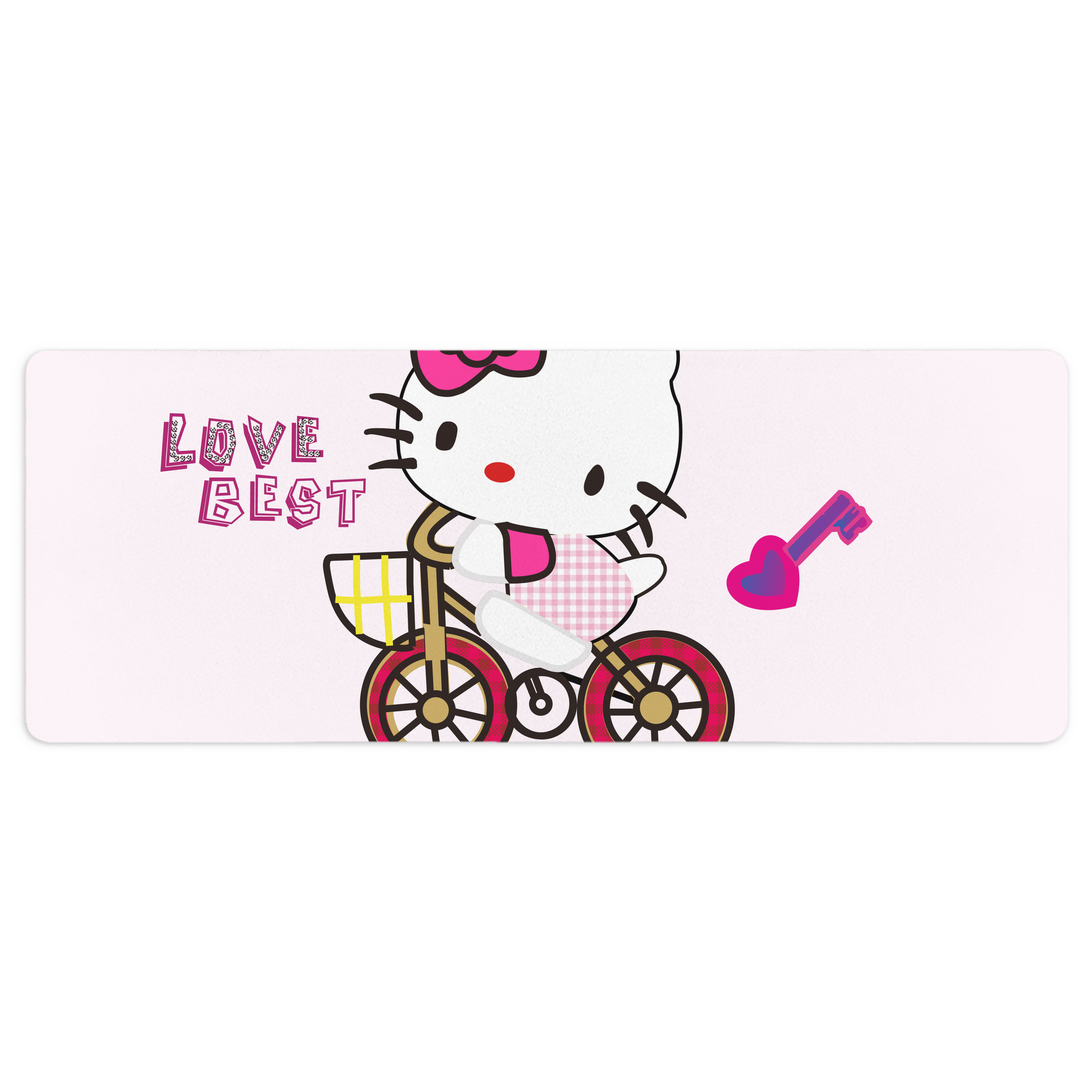 （画像用） Hello Kitty ハローキティ ステッチ加工 大判デスクマット／滑り止めマウスパッド