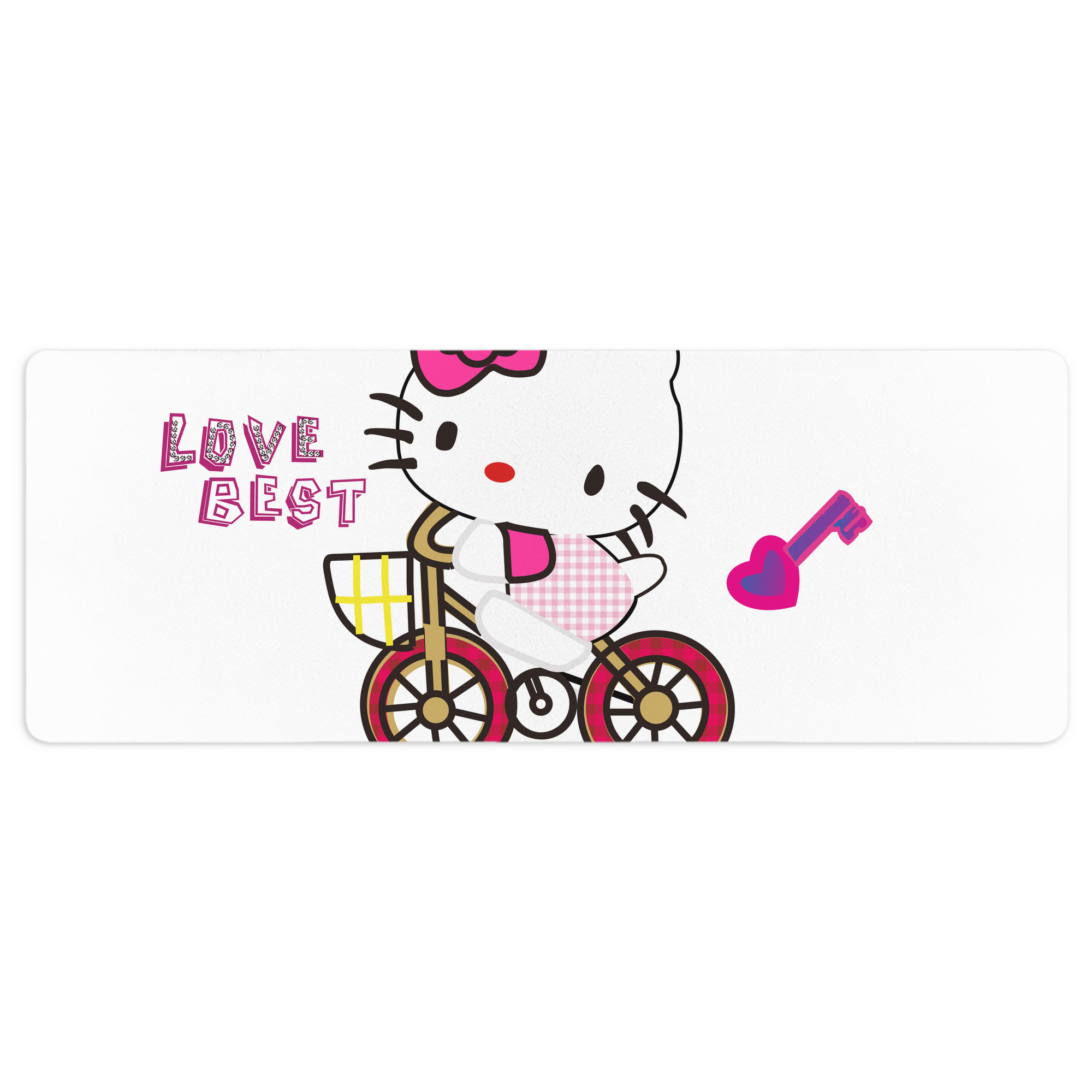 （画像用） Hello Kitty ハローキティ ステッチ加工 大判デスクマット／滑り止めマウスパッド