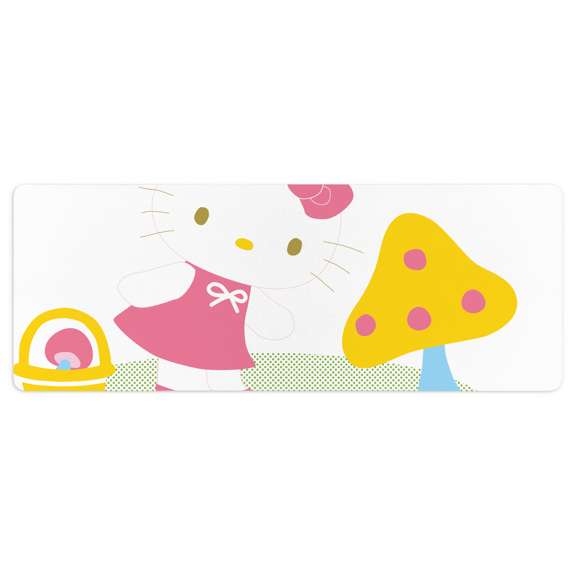 （画像用） Hello Kitty ハローキティ ステッチ加工 大判デスクマット／滑り止めマウスパッド
