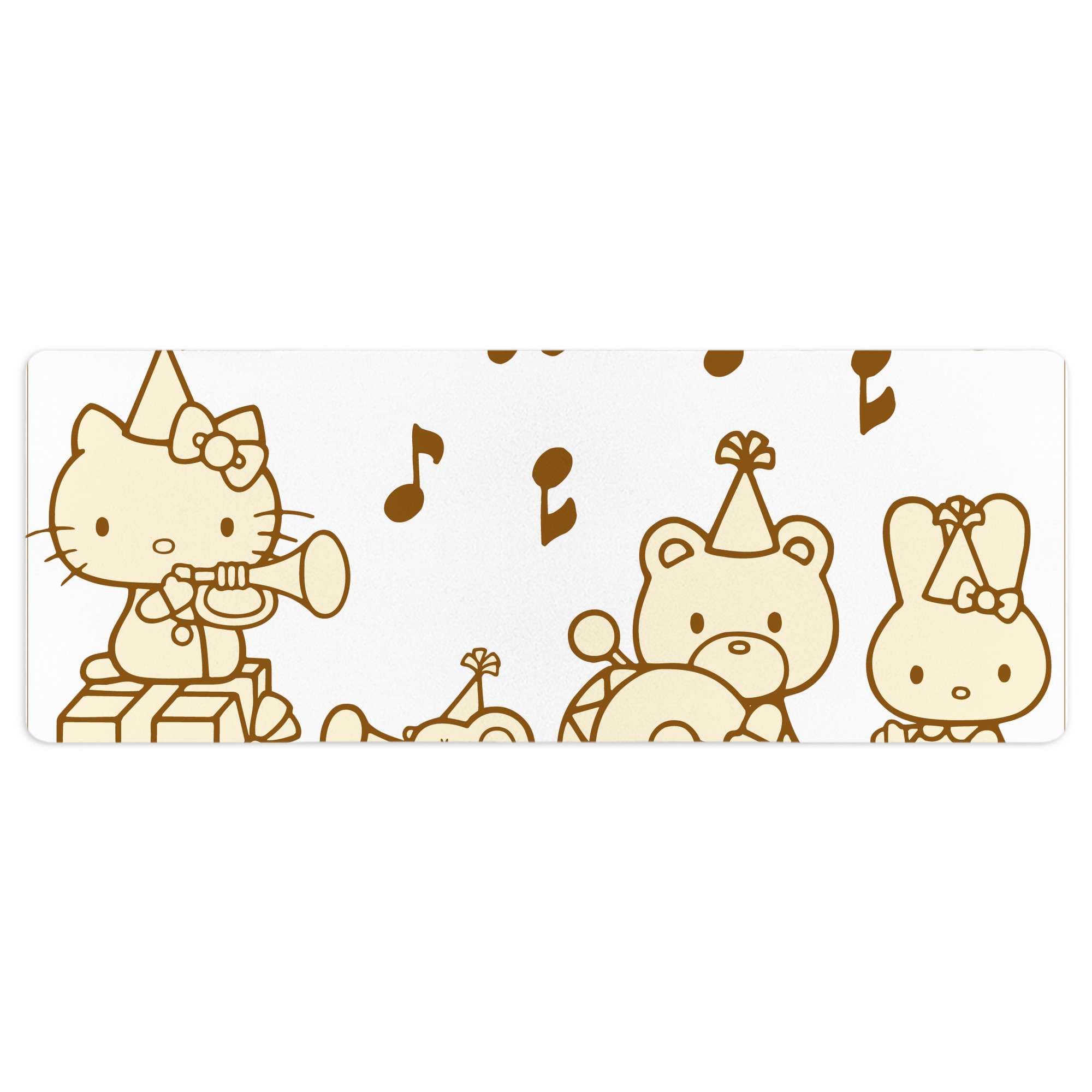 （画像用） Hello Kitty ハローキティ ステッチ加工 大判デスクマット／滑り止めマウスパッド