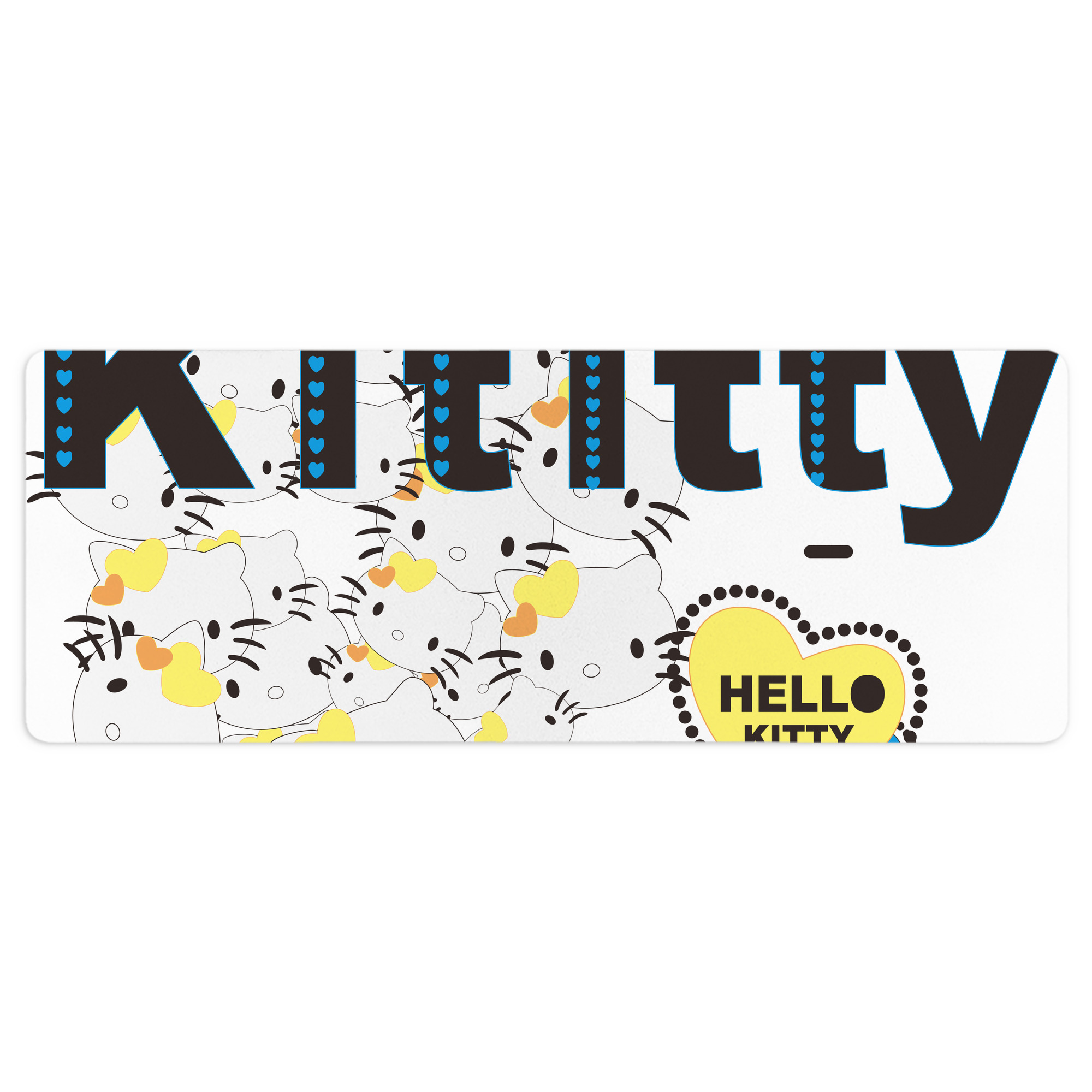 （画像用） Hello Kitty ハローキティ ステッチ加工 大判デスクマット／滑り止めマウスパッド