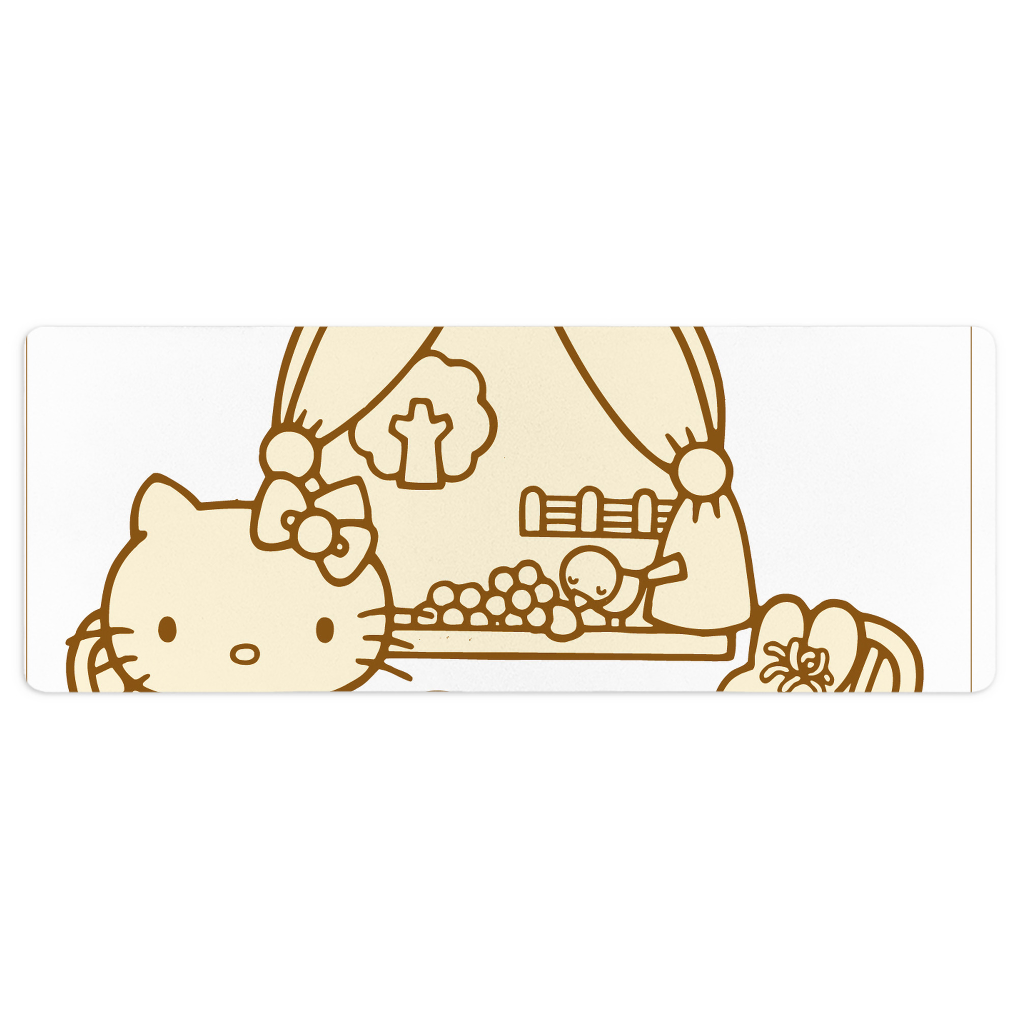 （画像用） Hello Kitty ハローキティ ステッチ加工 大判デスクマット／滑り止めマウスパッド