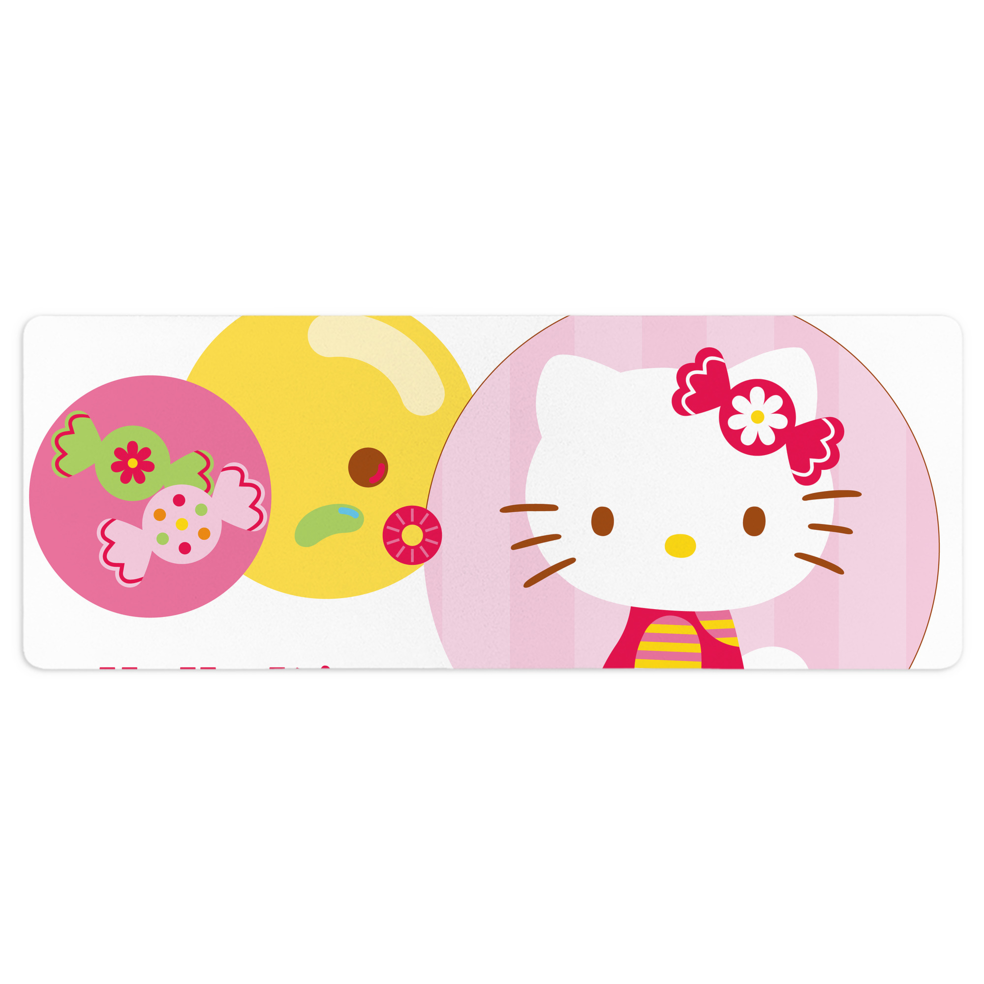 （画像用） Hello Kitty ハローキティ ステッチ加工 大判デスクマット／滑り止めマウスパッド