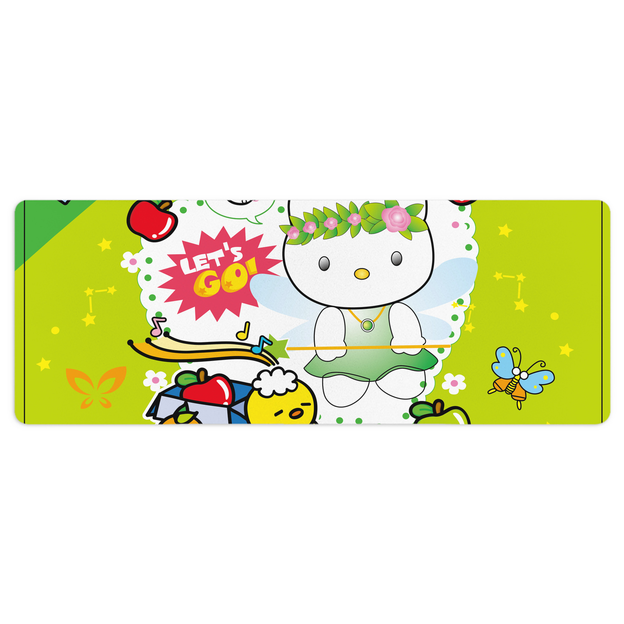 （画像用） Hello Kitty ハローキティ ステッチ加工 大判デスクマット／滑り止めマウスパッド