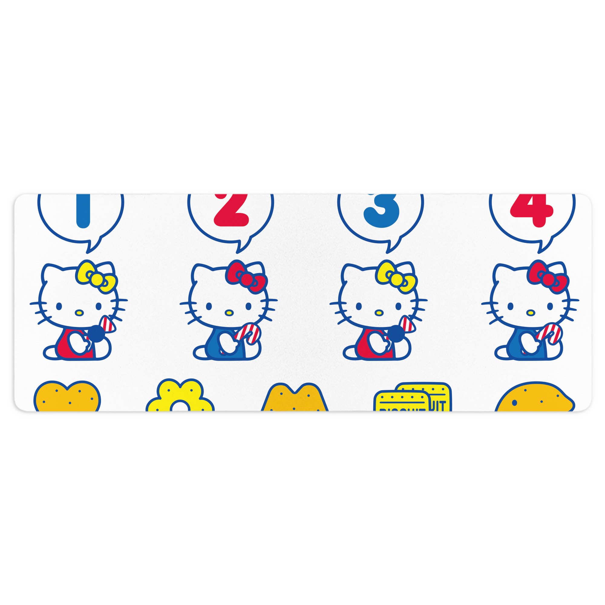 （画像用） Hello Kitty ハローキティ ステッチ加工 大判デスクマット／滑り止めマウスパッド