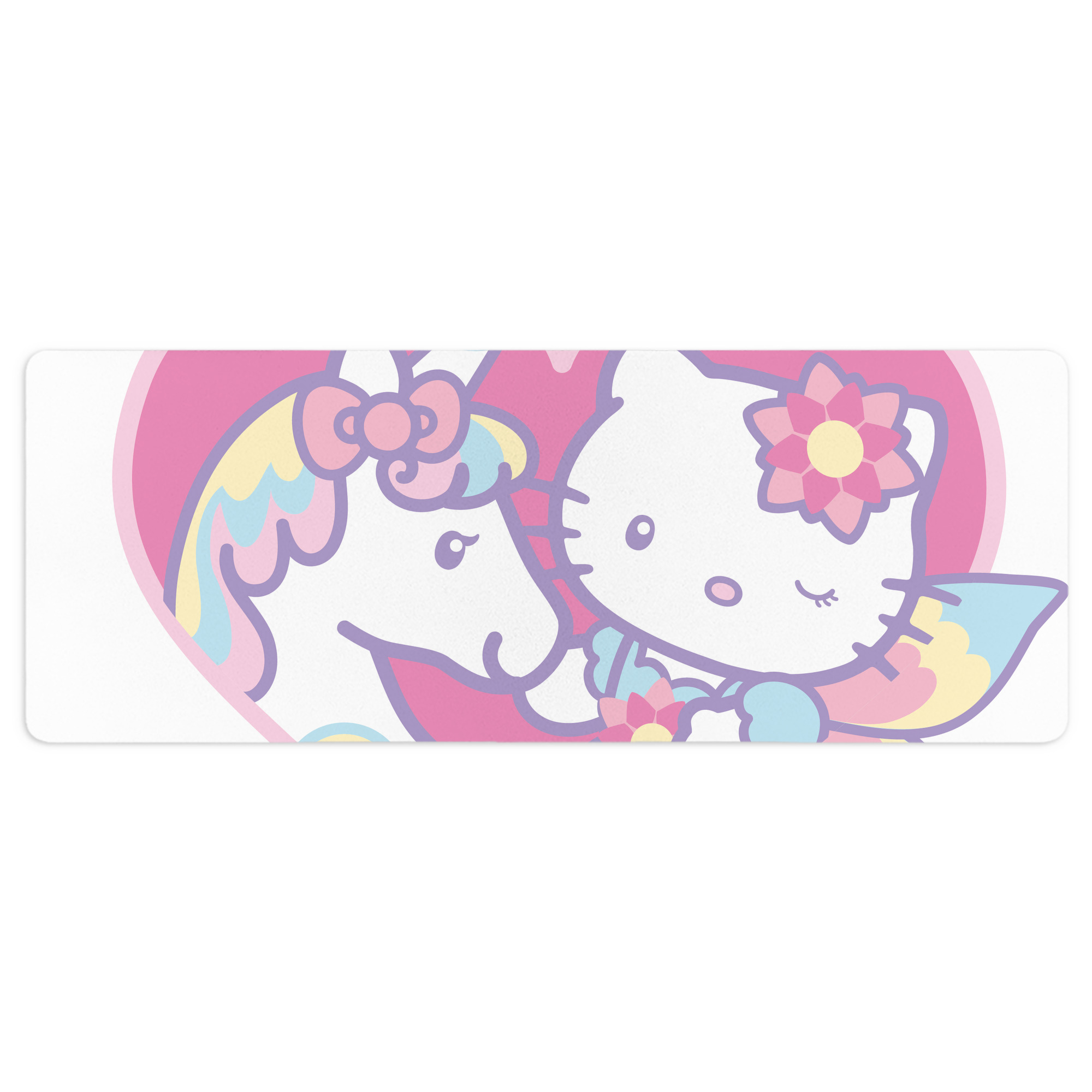 （画像用） Hello Kitty ハローキティ ステッチ加工 大判デスクマット／滑り止めマウスパッド