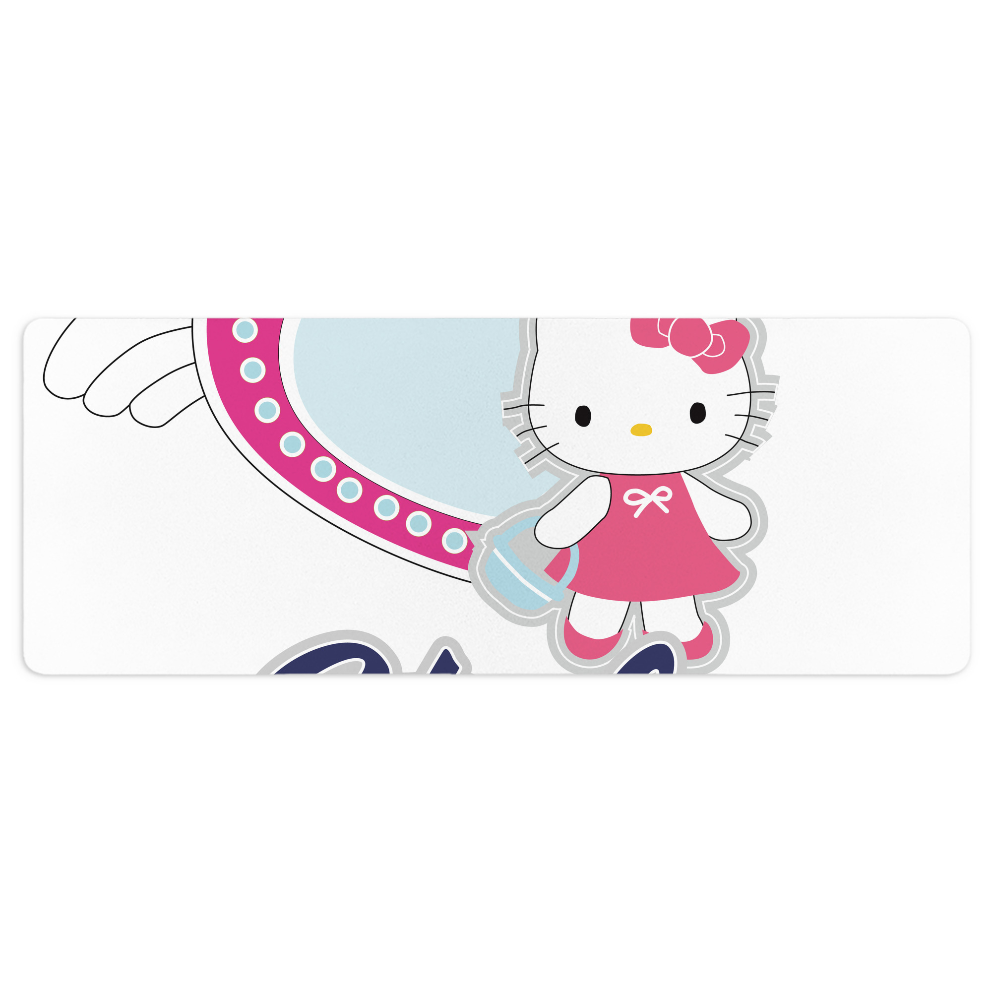 （画像用） Hello Kitty ハローキティ ステッチ加工 大判デスクマット／滑り止めマウスパッド