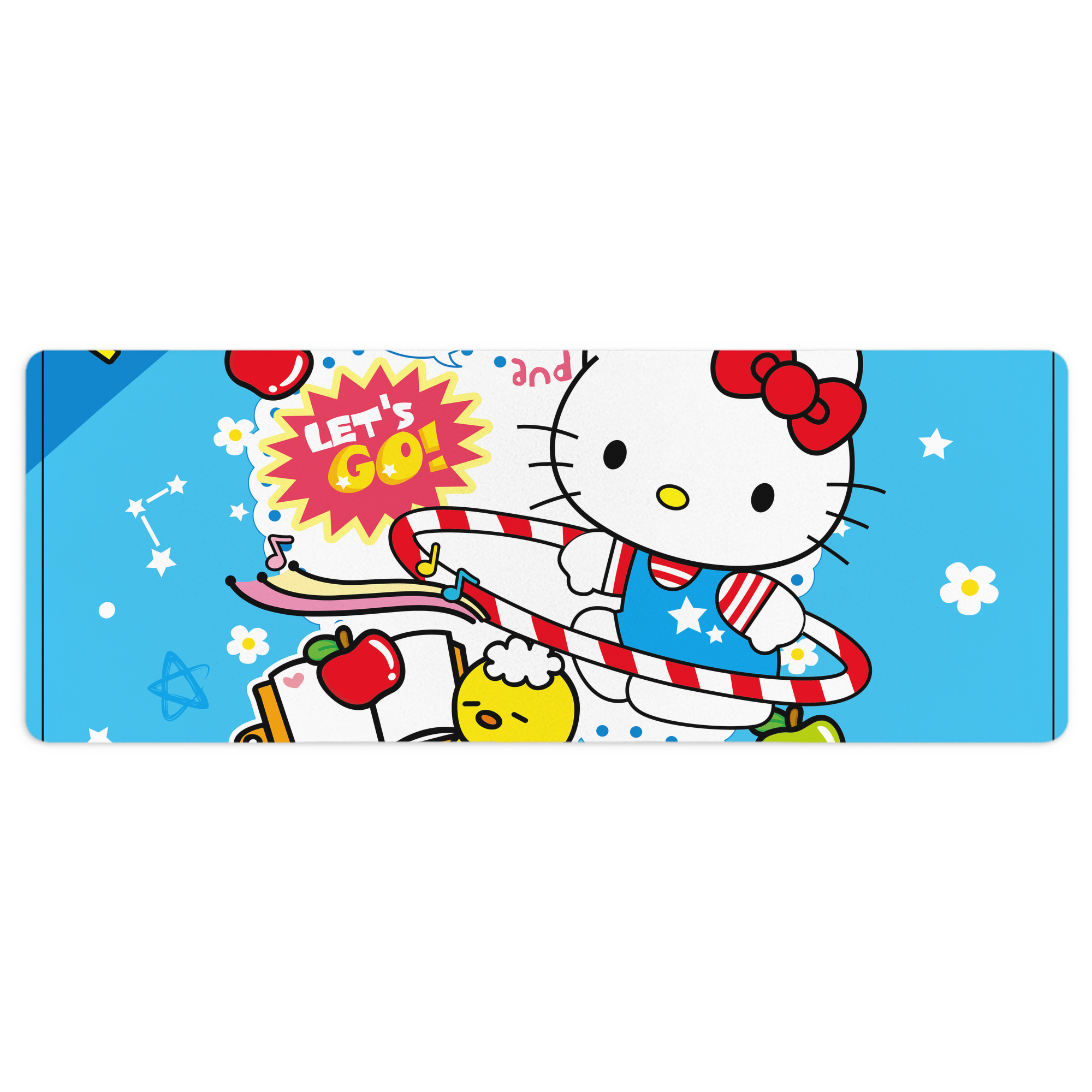 （画像用） Hello Kitty ハローキティ ステッチ加工 大判デスクマット／滑り止めマウスパッド