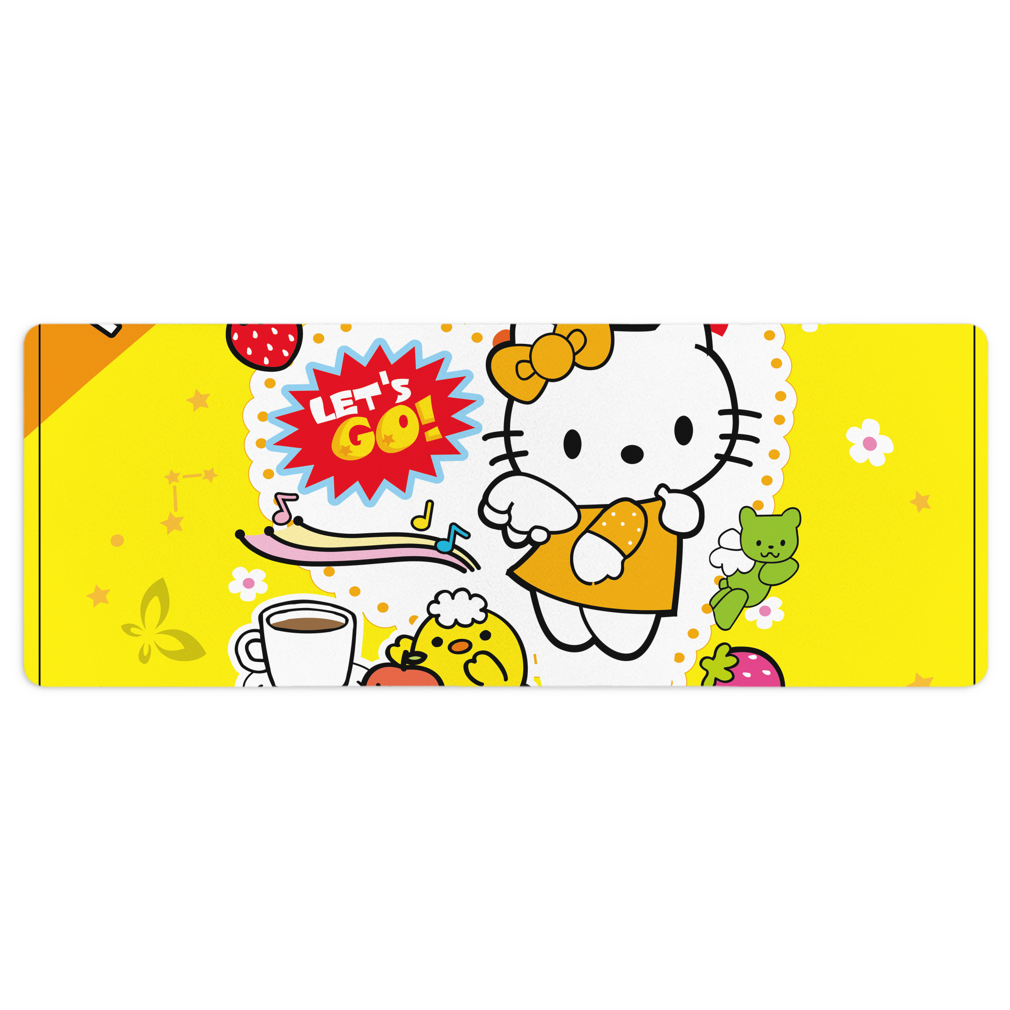 （画像用） Hello Kitty ハローキティ ステッチ加工 大判デスクマット／滑り止めマウスパッド