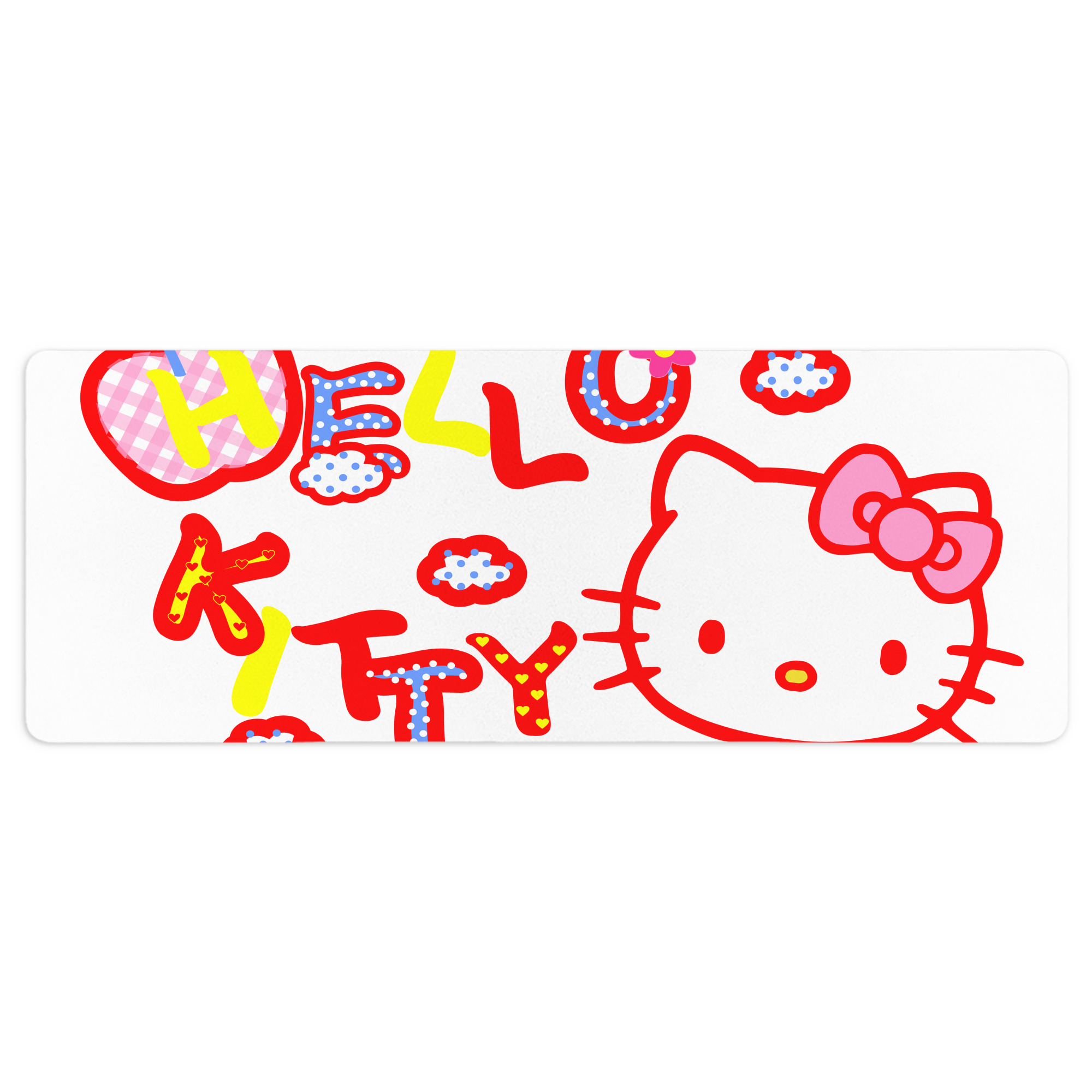 （画像用） Hello Kitty ハローキティ ステッチ加工 大判デスクマット／滑り止めマウスパッド