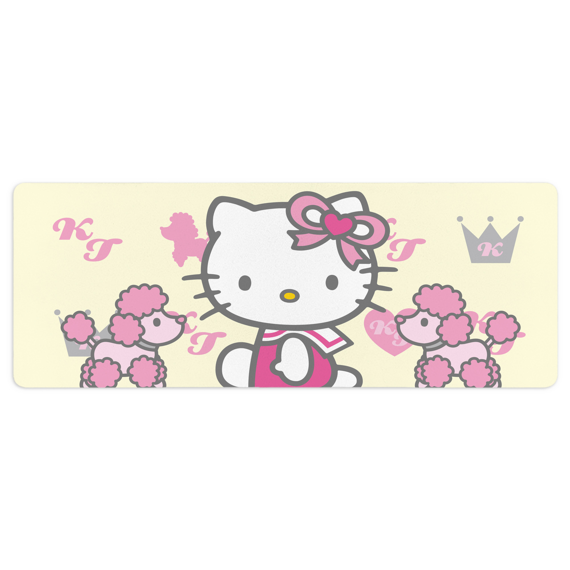 （画像用） Hello Kitty ハローキティ ステッチ加工 大判デスクマット／滑り止めマウスパッド