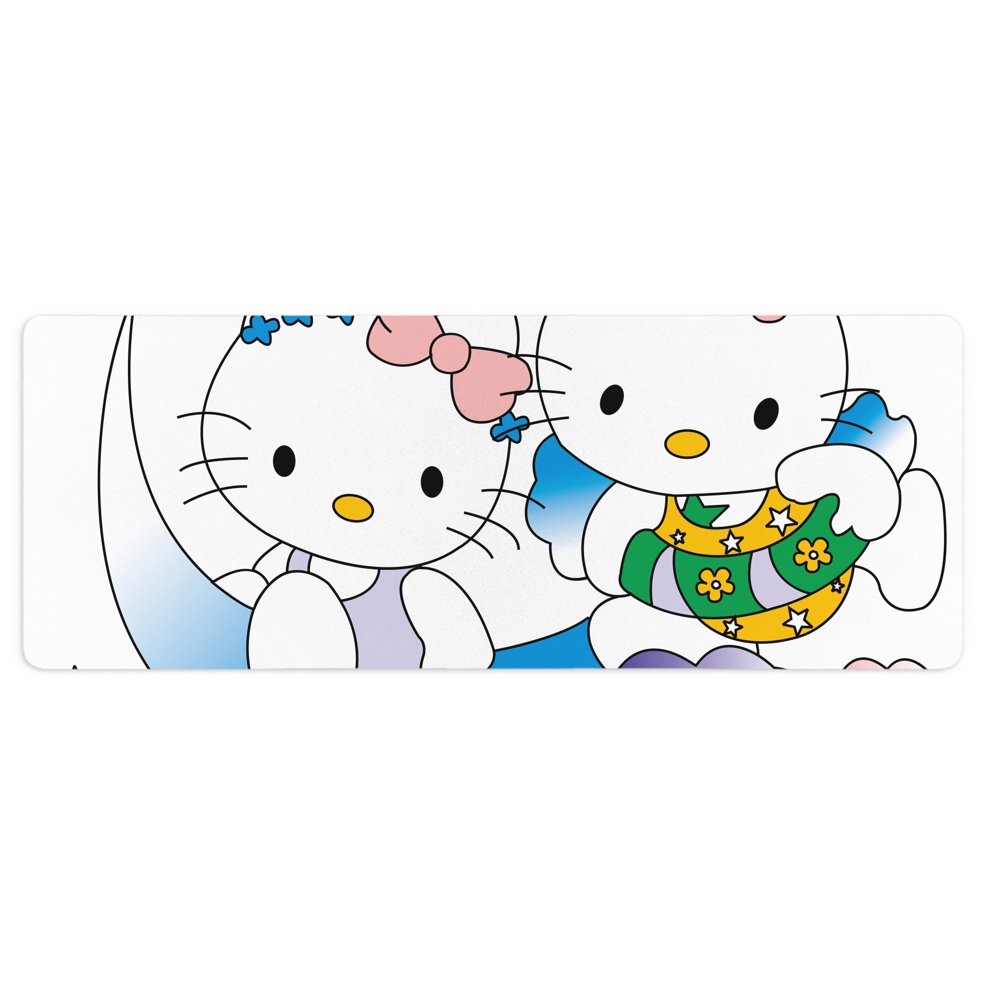 （画像用） Hello Kitty ハローキティ ステッチ加工 大判デスクマット／滑り止めマウスパッド