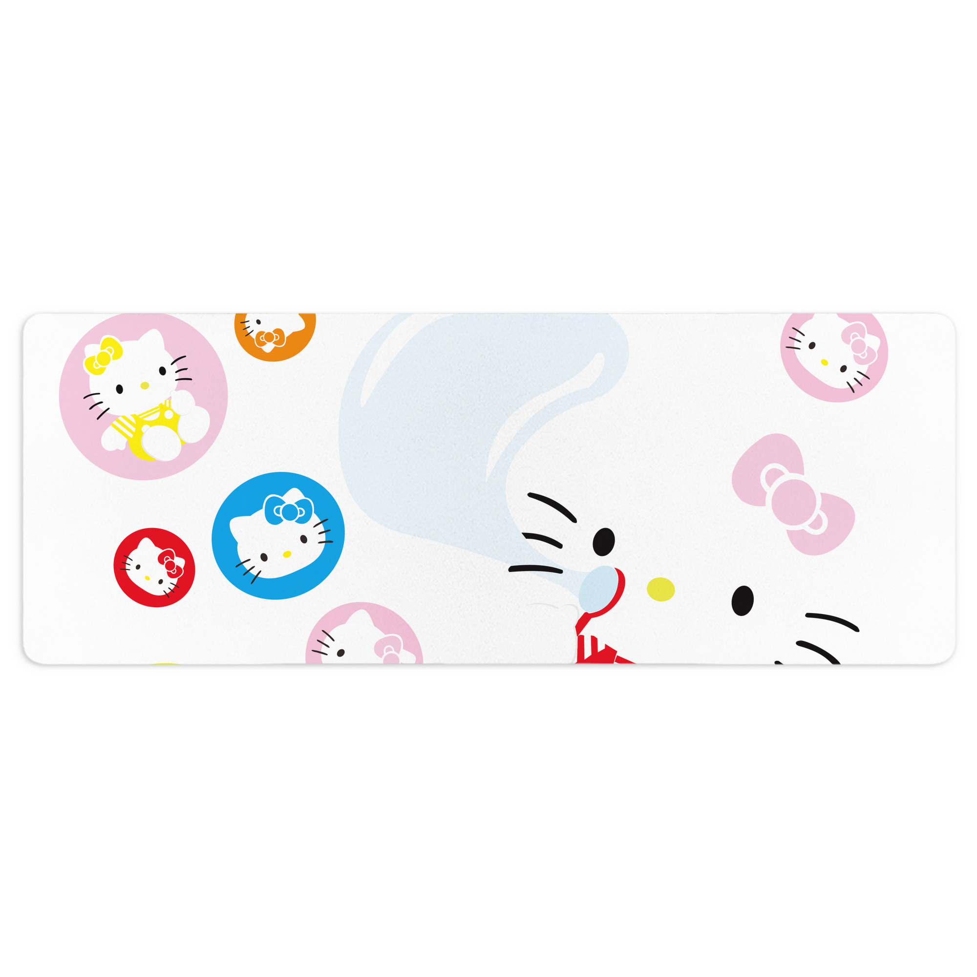 （画像用） Hello Kitty ハローキティ ステッチ加工 大判デスクマット／滑り止めマウスパッド