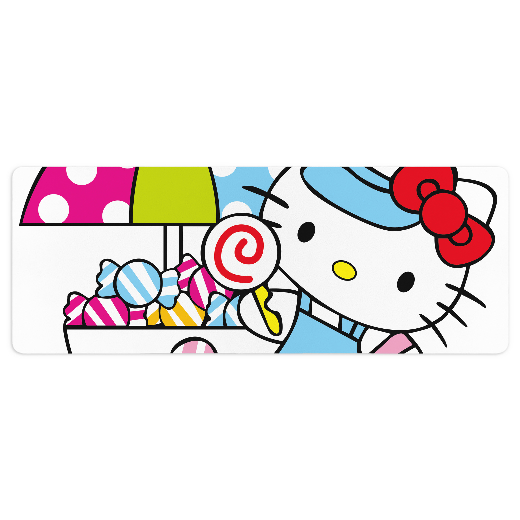 （画像用） Hello Kitty ハローキティ ステッチ加工 大判デスクマット／滑り止めマウスパッド