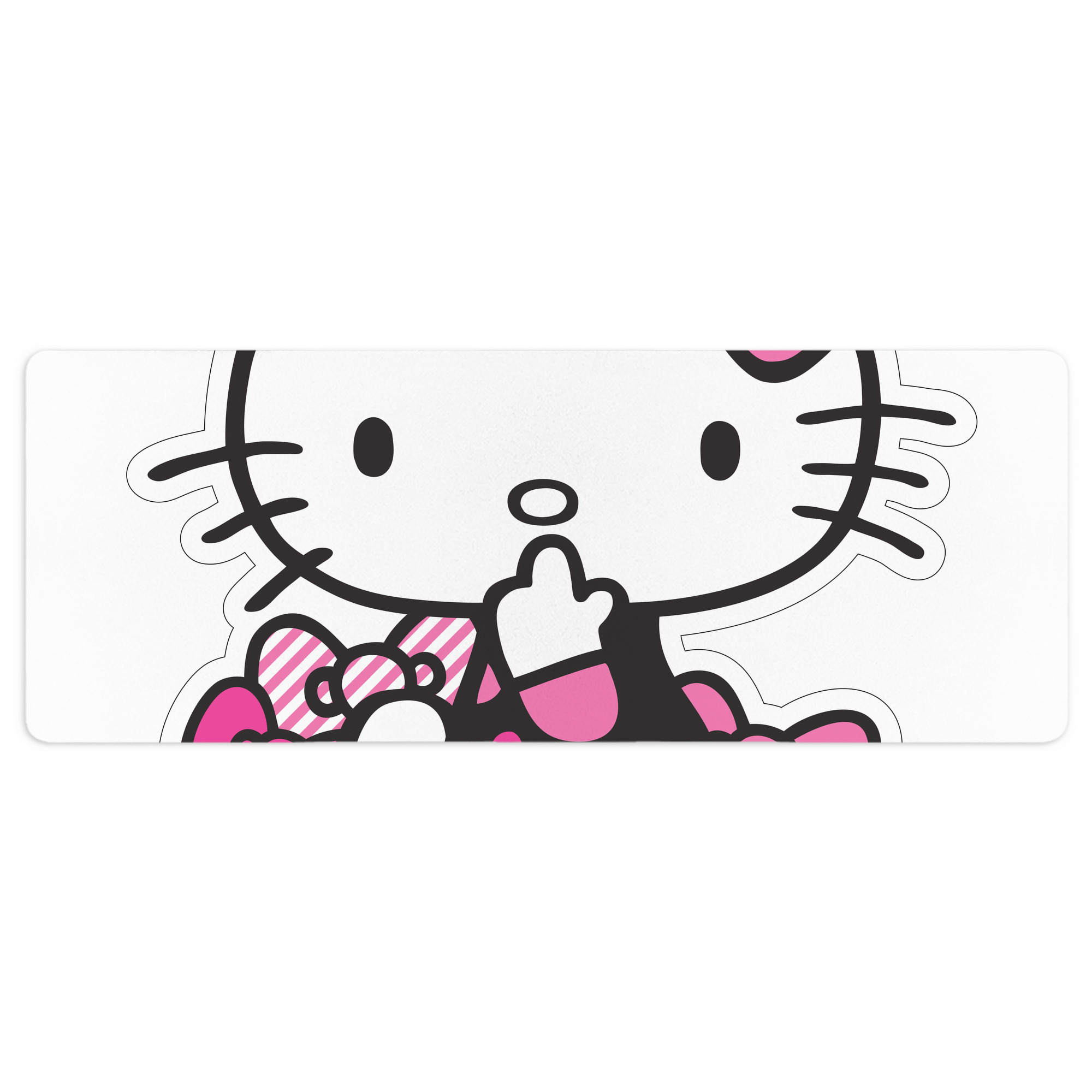 （画像用） Hello Kitty ハローキティ ステッチ加工 大判デスクマット／滑り止めマウスパッド