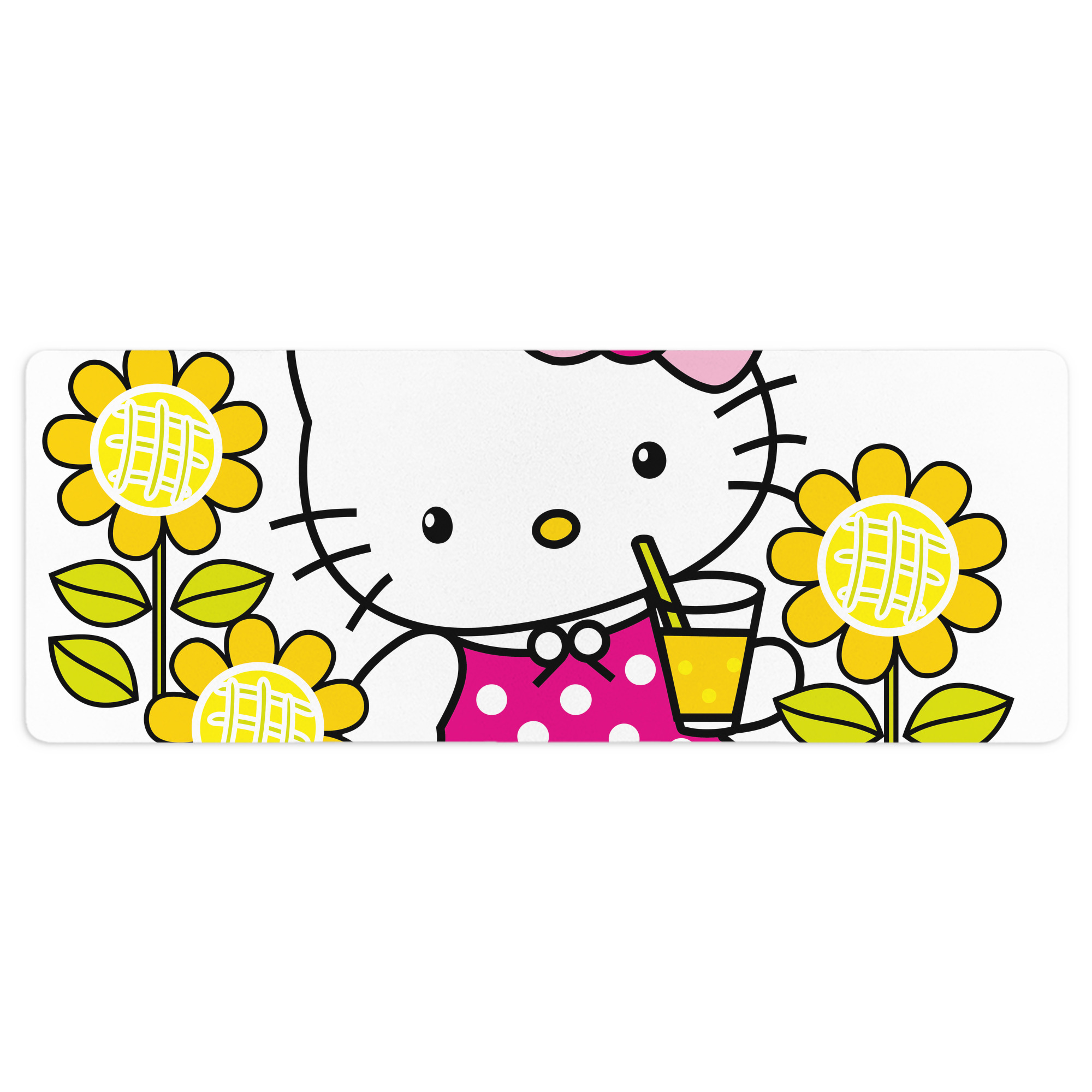 （画像用） Hello Kitty ハローキティ ステッチ加工 大判デスクマット／滑り止めマウスパッド
