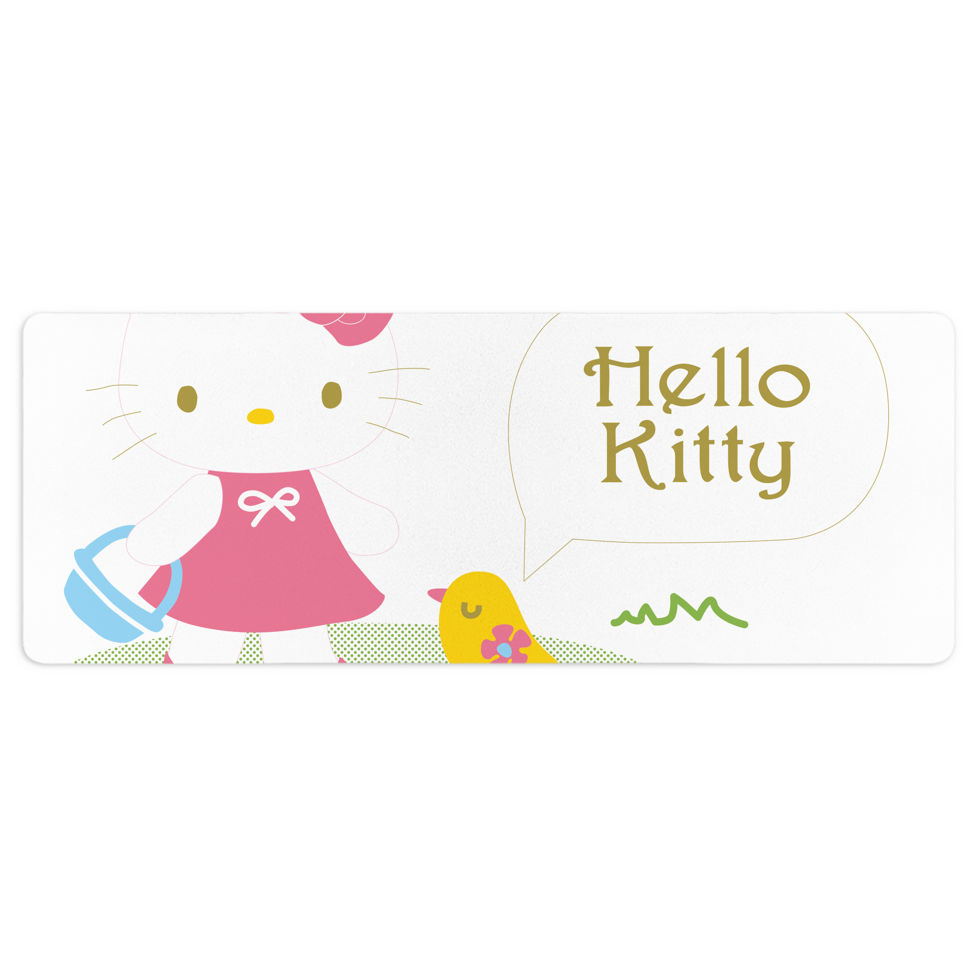 （画像用） Hello Kitty ハローキティ ステッチ加工 大判デスクマット／滑り止めマウスパッド