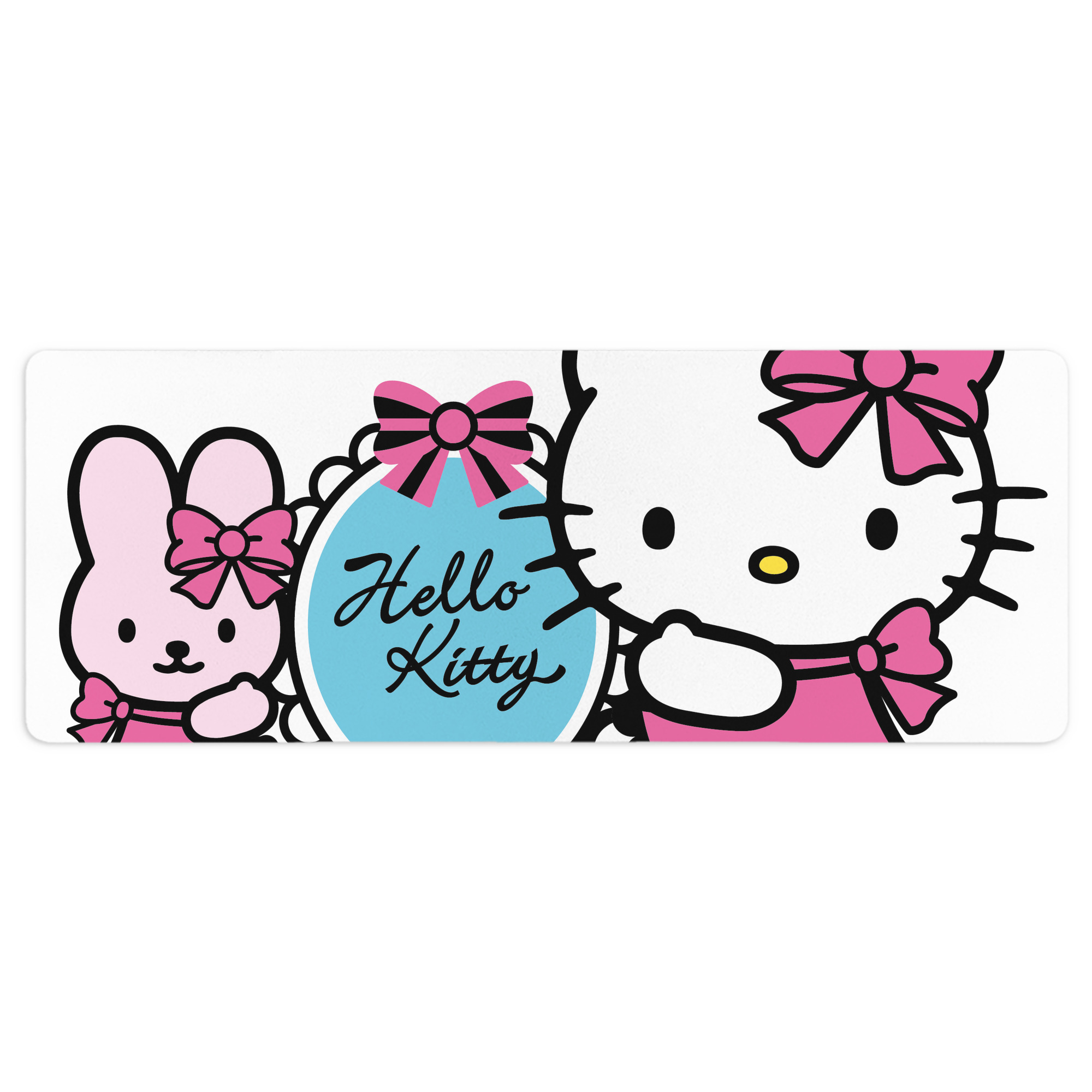 （画像用） Hello Kitty ハローキティ ステッチ加工 大判デスクマット／滑り止めマウスパッド