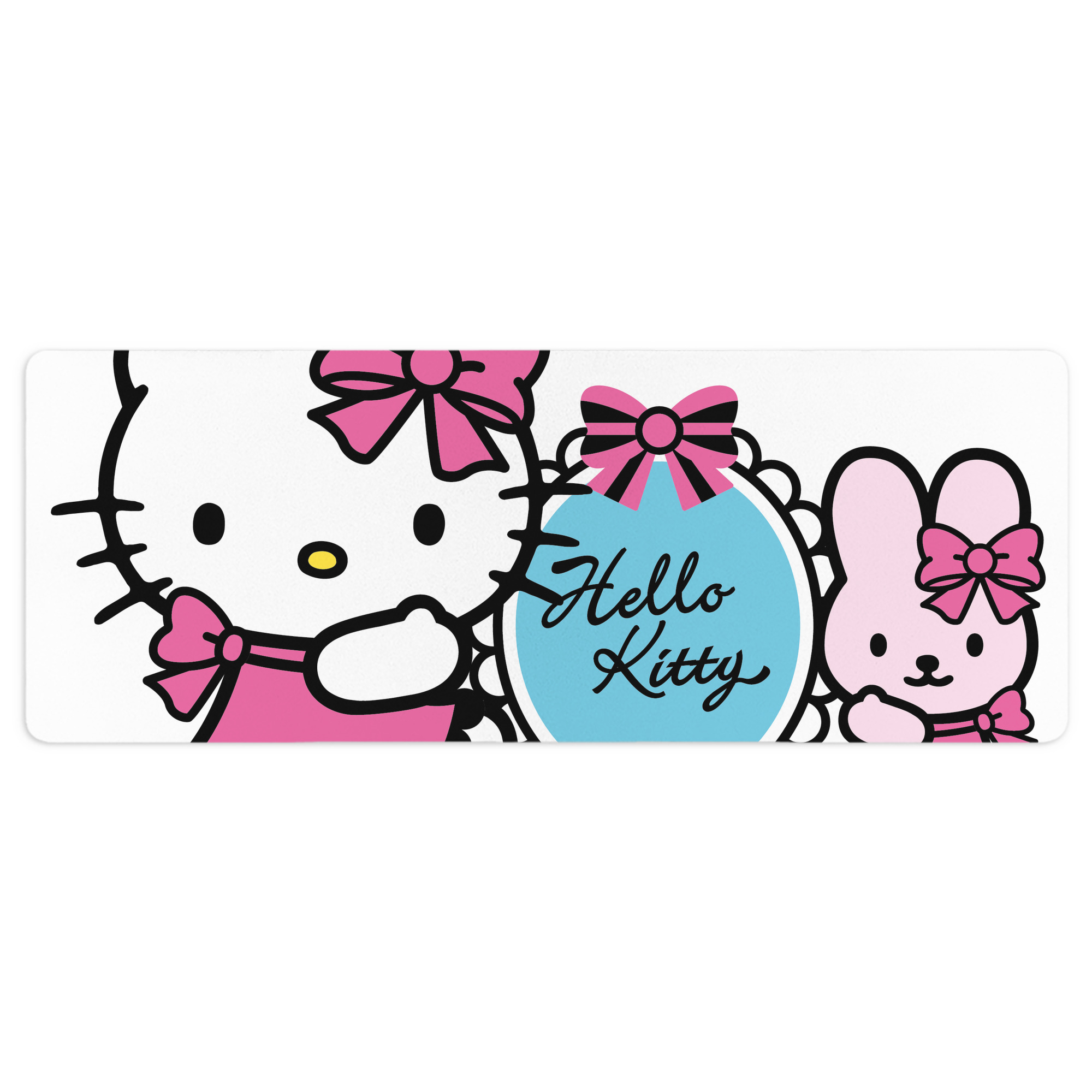 （画像用） Hello Kitty ハローキティ ステッチ加工 大判デスクマット／滑り止めマウスパッド