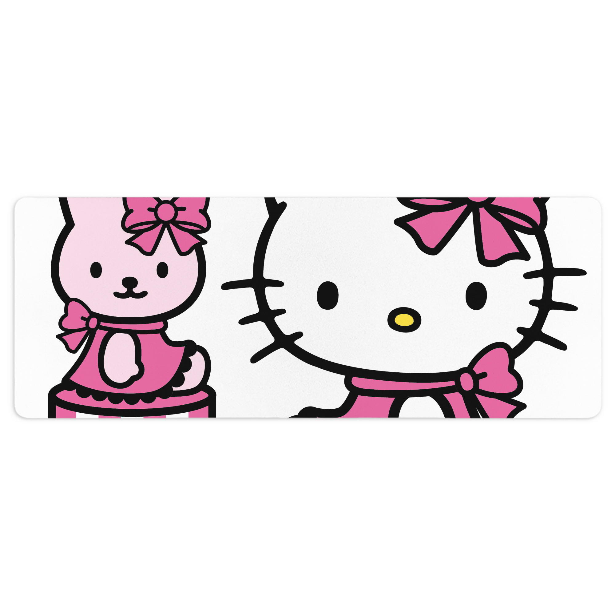 （画像用） Hello Kitty ハローキティ ステッチ加工 大判デスクマット／滑り止めマウスパッド