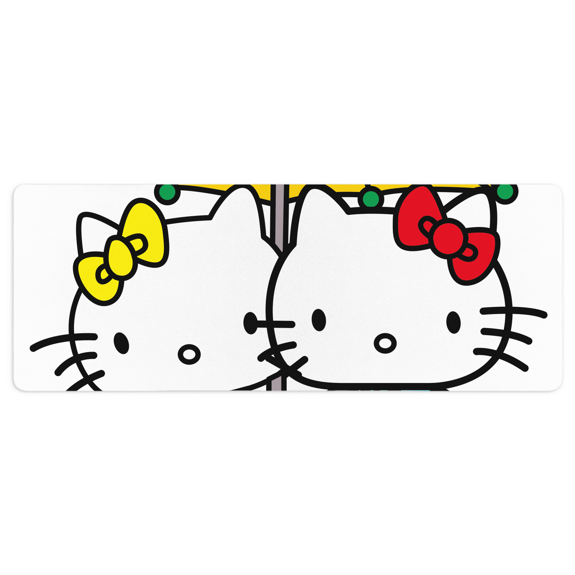 （画像用） Hello Kitty ハローキティ ステッチ加工 大判デスクマット／滑り止めマウスパッド