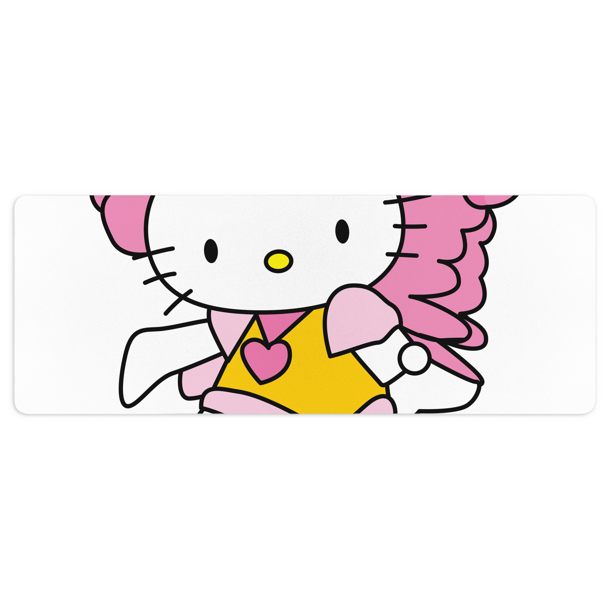 （画像用） Hello Kitty ハローキティ ステッチ加工 大判デスクマット／滑り止めマウスパッド