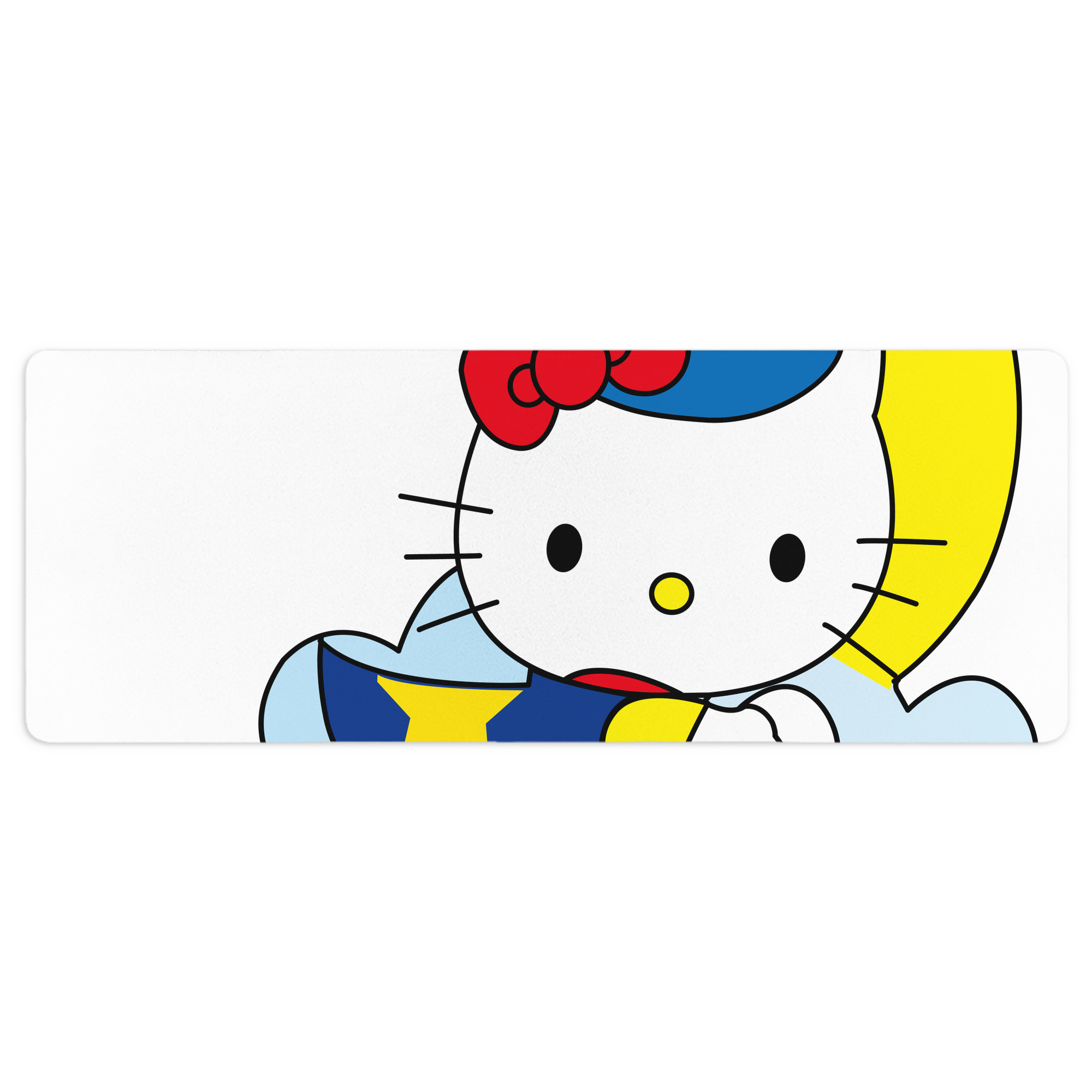 （画像用） Hello Kitty ハローキティ ステッチ加工 大判デスクマット／滑り止めマウスパッド