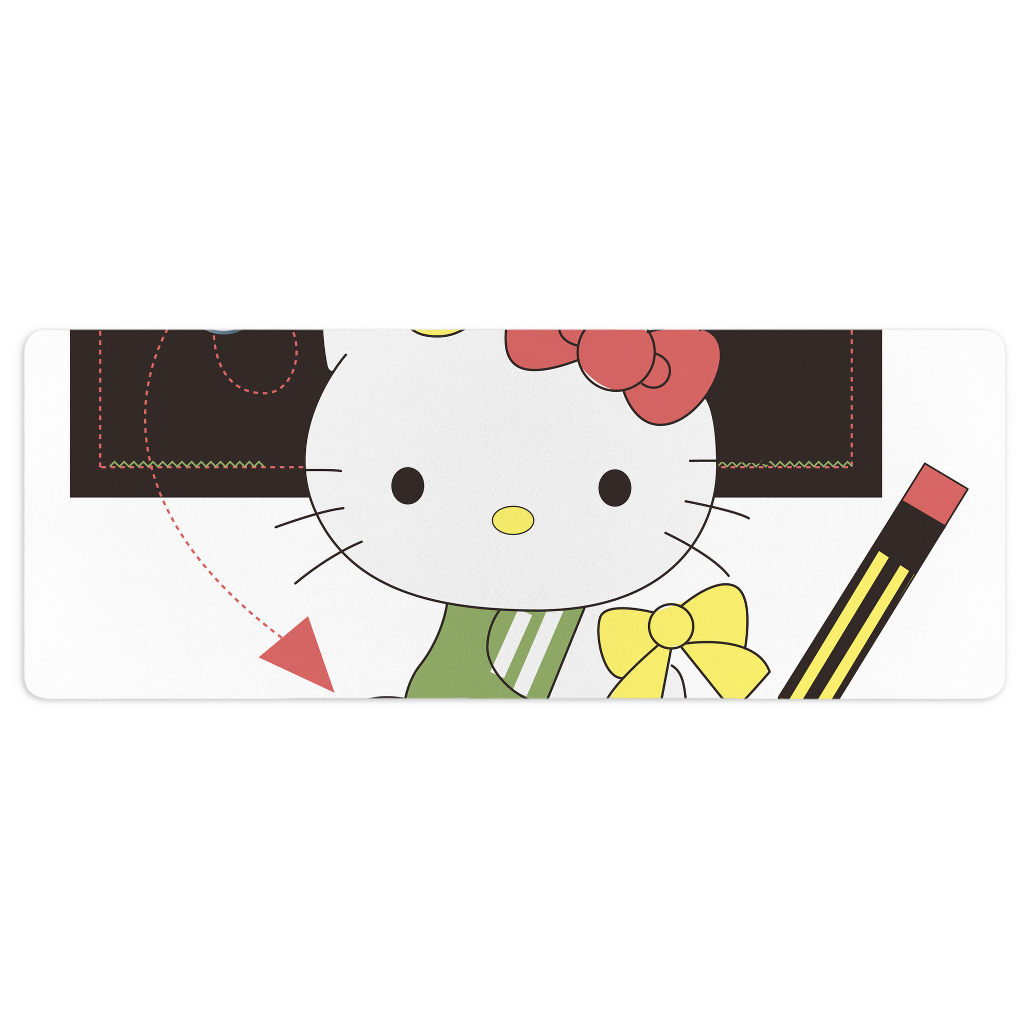 （画像用） Hello Kitty ハローキティ ステッチ加工 大判デスクマット／滑り止めマウスパッド