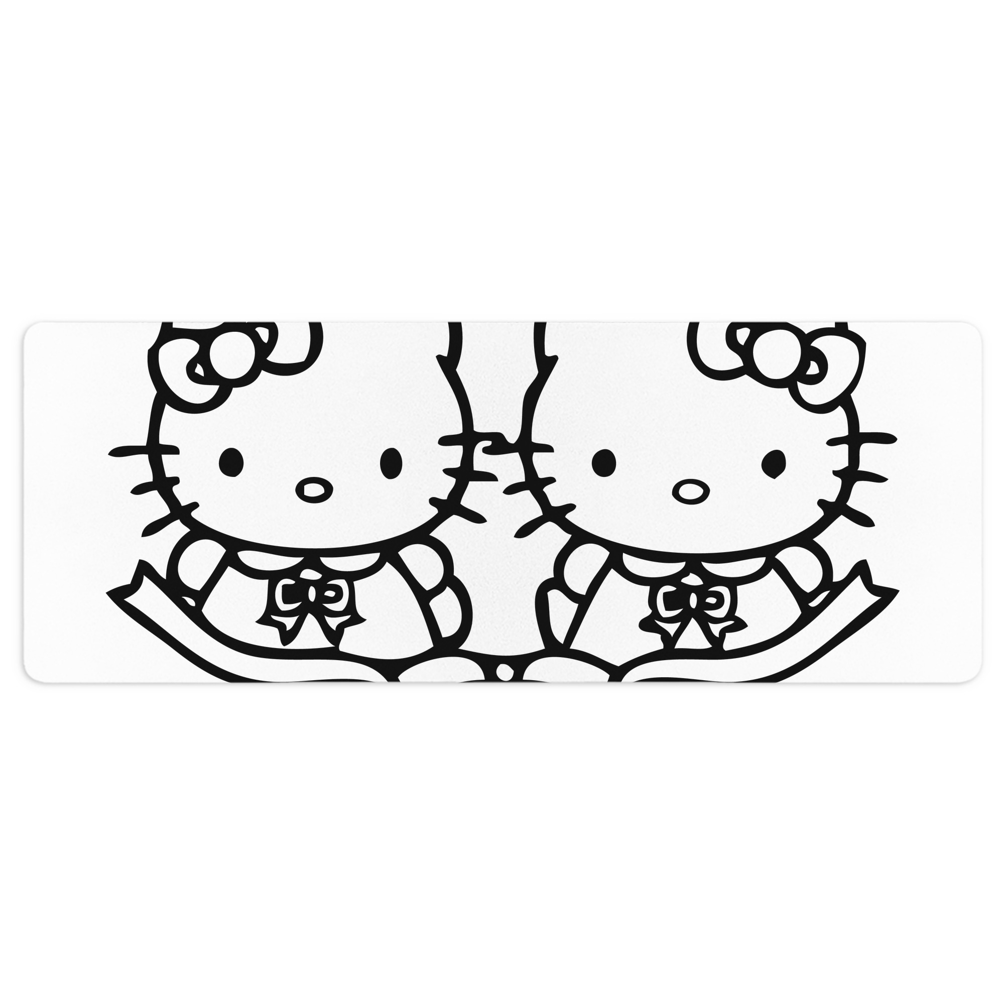（画像用） Hello Kitty ハローキティ ステッチ加工 大判デスクマット／滑り止めマウスパッド