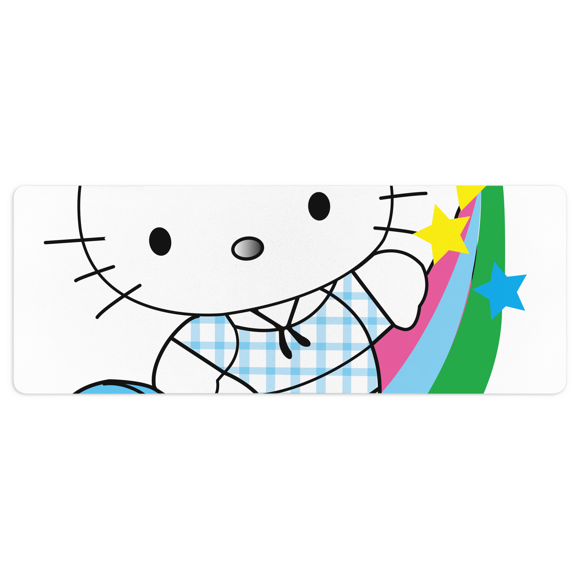 （画像用） Hello Kitty ハローキティ ステッチ加工 大判デスクマット／滑り止めマウスパッド