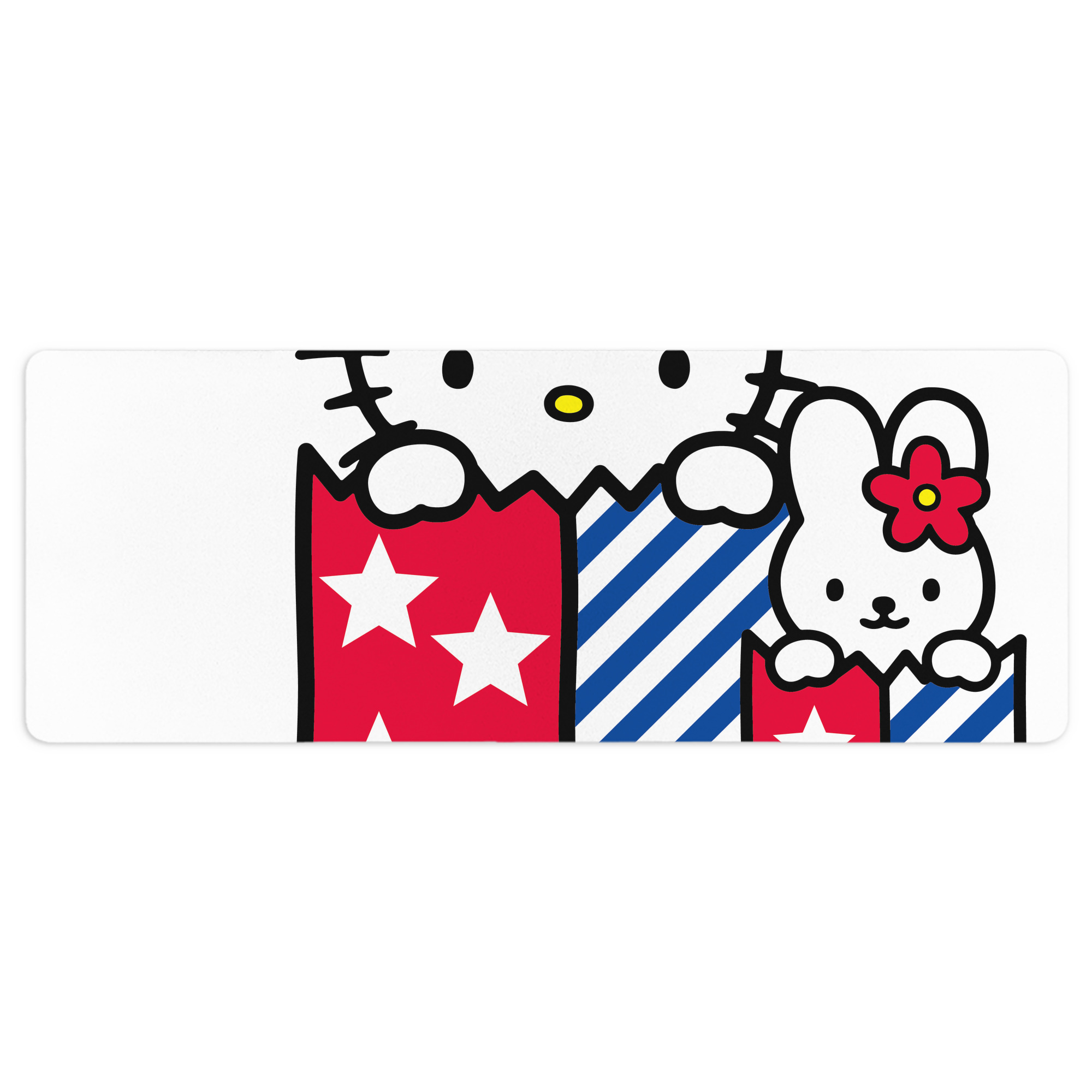 （画像用） Hello Kitty ハローキティ ステッチ加工 大判デスクマット／滑り止めマウスパッド