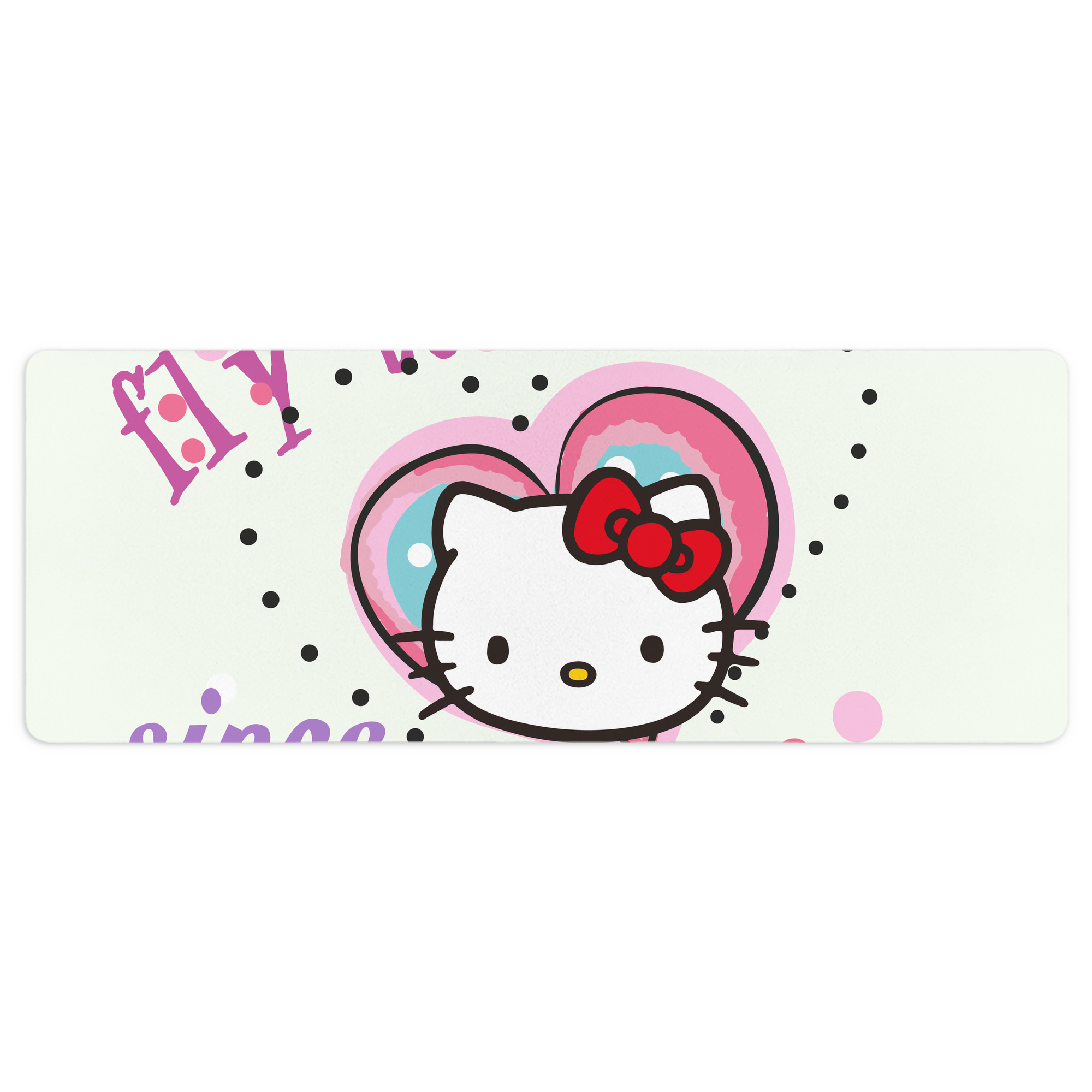 （画像用） Hello Kitty ハローキティ ステッチ加工 大判デスクマット／滑り止めマウスパッド