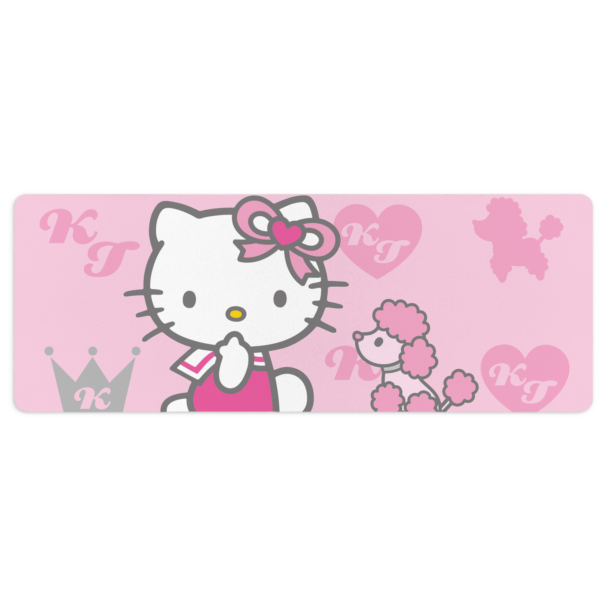 （画像用） Hello Kitty ハローキティ ステッチ加工 大判デスクマット／滑り止めマウスパッド