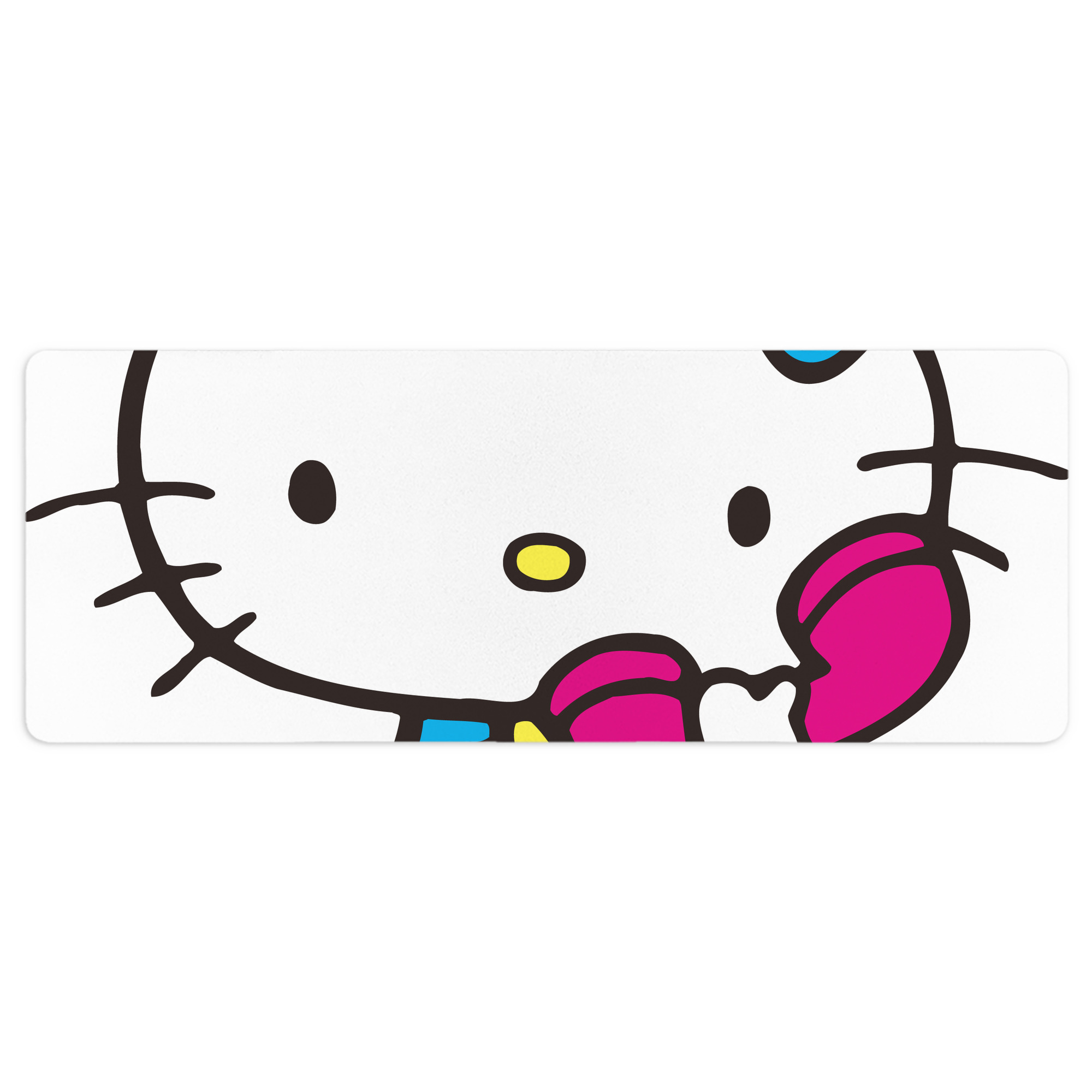 （画像用） Hello Kitty ハローキティ ステッチ加工 大判デスクマット／滑り止めマウスパッド