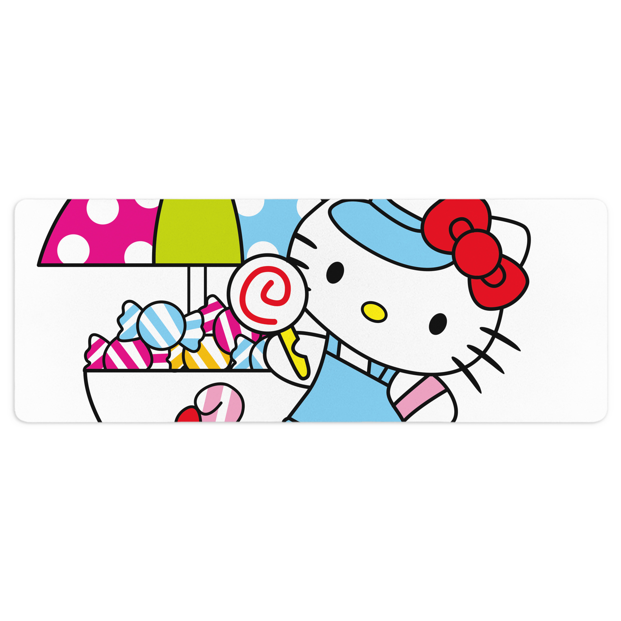 （画像用） Hello Kitty ハローキティ ステッチ加工 大判デスクマット／滑り止めマウスパッド