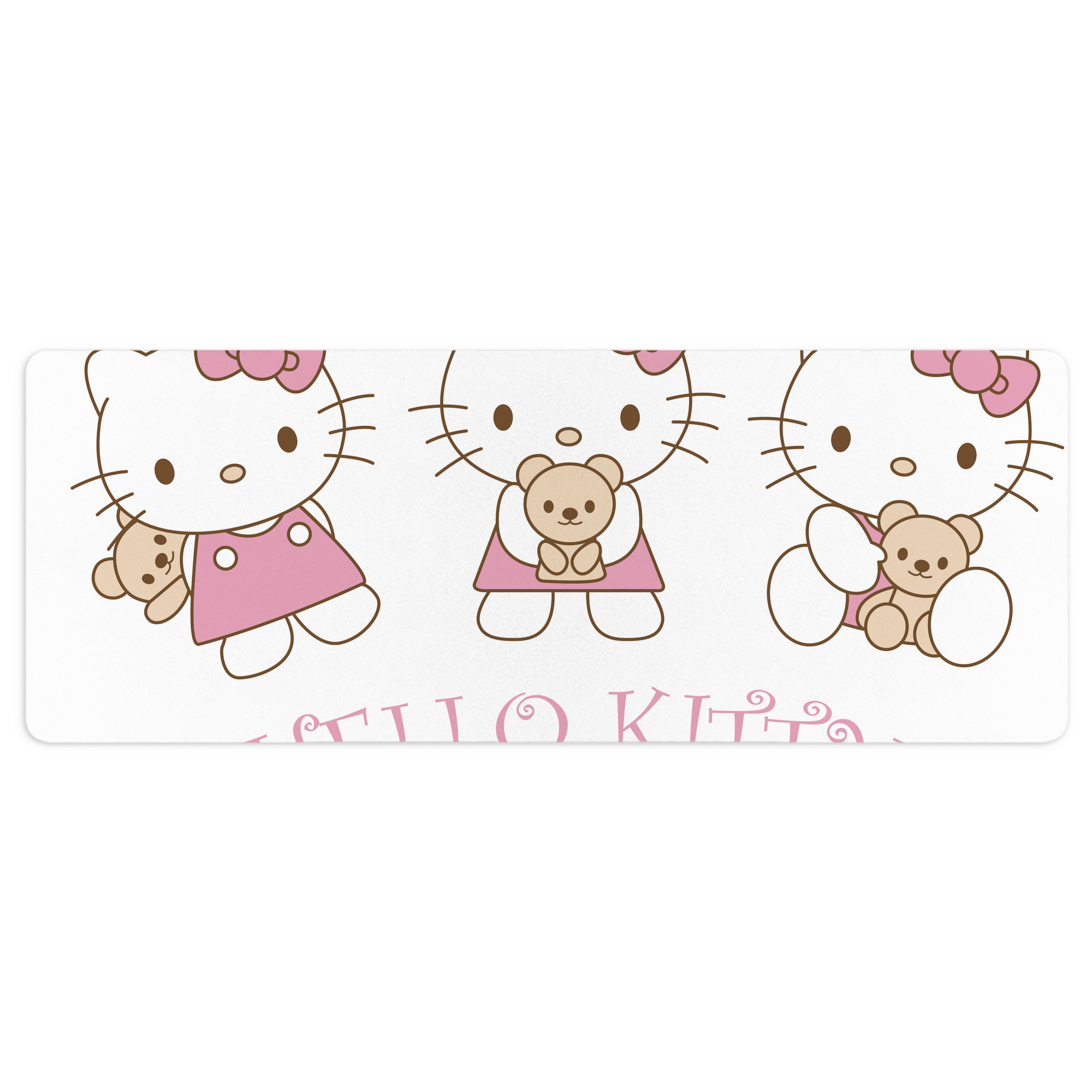 （画像用） Hello Kitty ハローキティ ステッチ加工 大判デスクマット／滑り止めマウスパッド