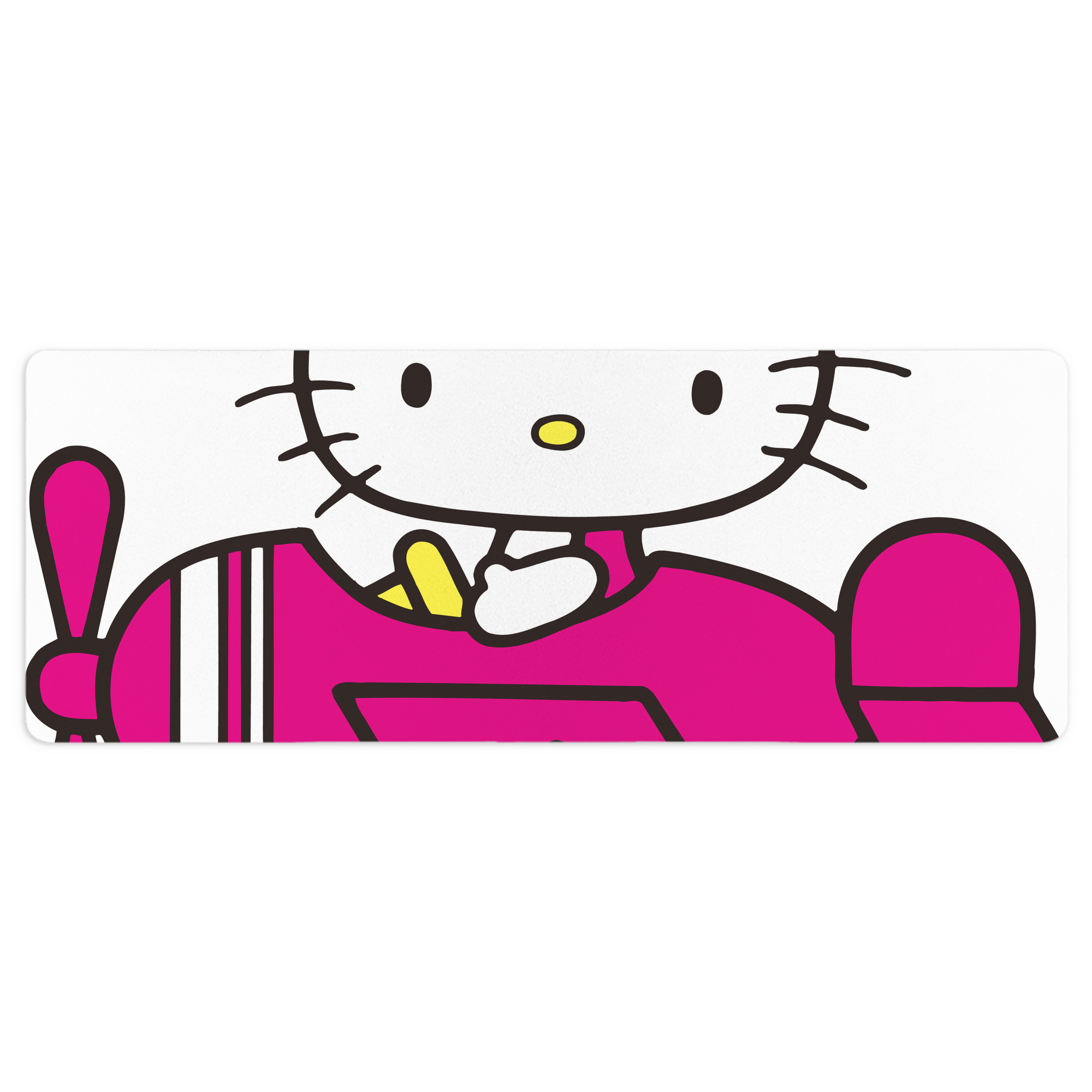 （画像用） Hello Kitty ハローキティ ステッチ加工 大判デスクマット／滑り止めマウスパッド