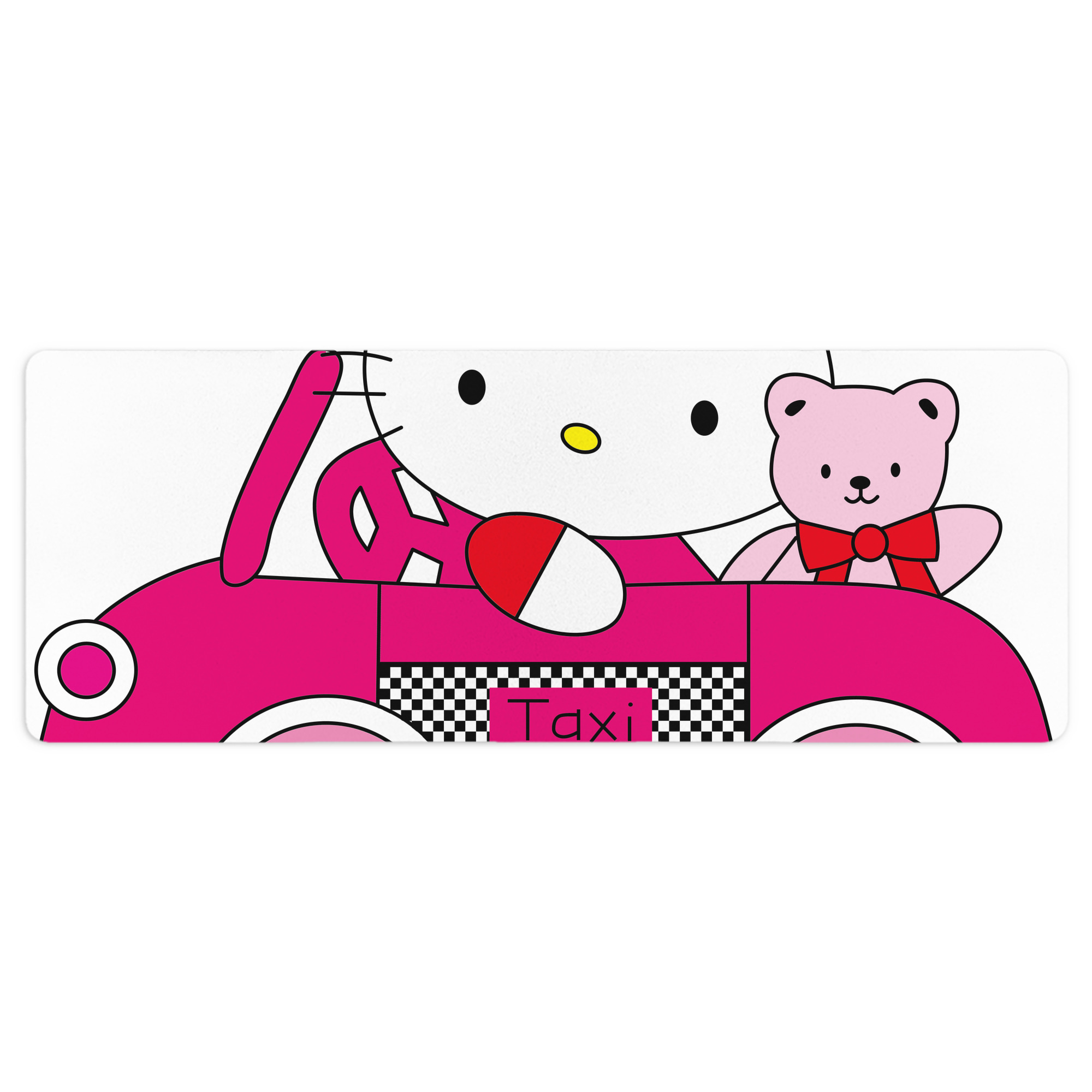 （画像用） Hello Kitty ハローキティ ステッチ加工 大判デスクマット／滑り止めマウスパッド