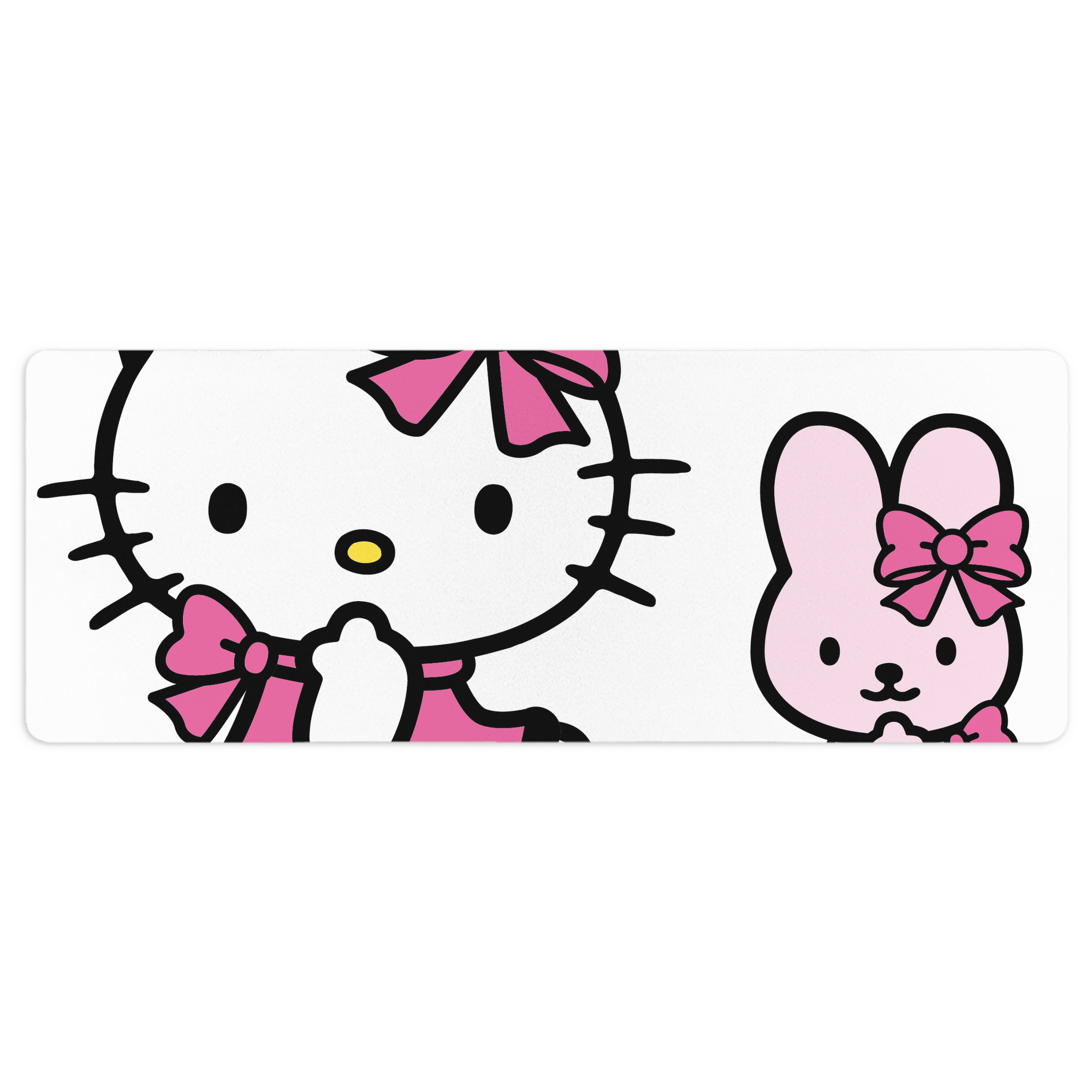 （画像用） Hello Kitty ハローキティ ステッチ加工 大判デスクマット／滑り止めマウスパッド