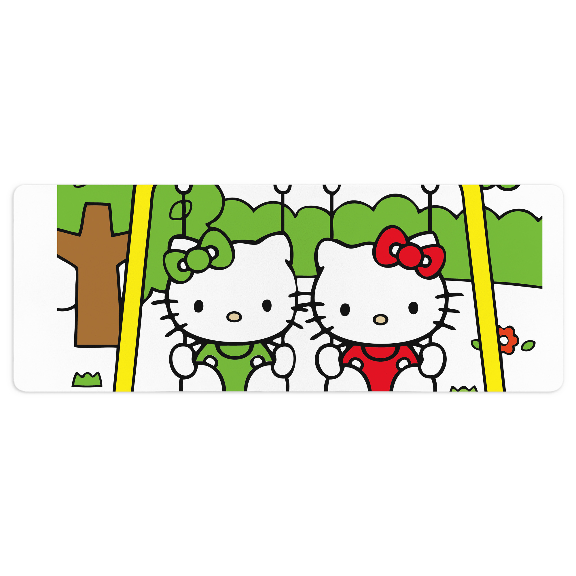 （画像用） Hello Kitty ハローキティ ステッチ加工 大判デスクマット／滑り止めマウスパッド