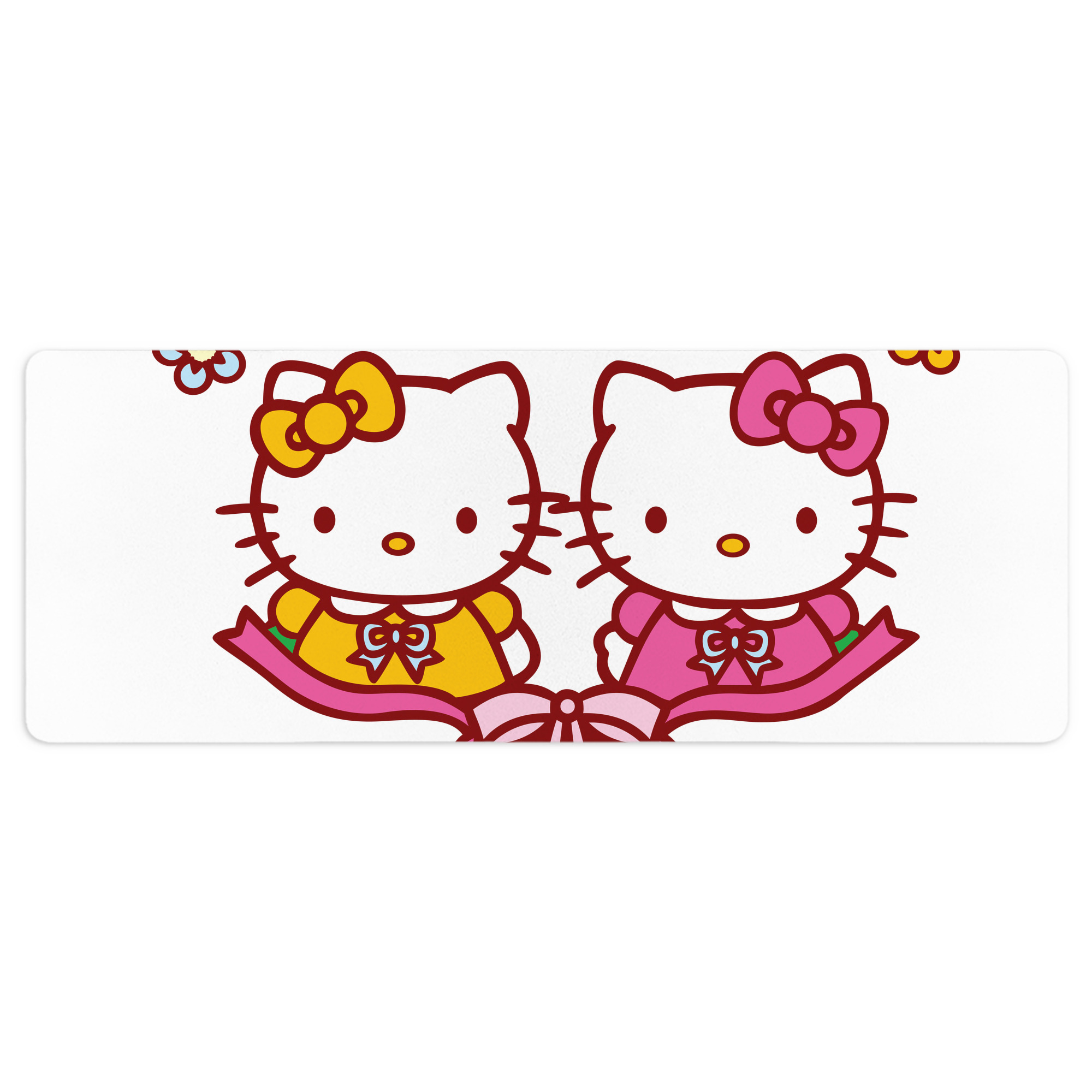 （画像用） Hello Kitty ハローキティ ステッチ加工 大判デスクマット／滑り止めマウスパッド