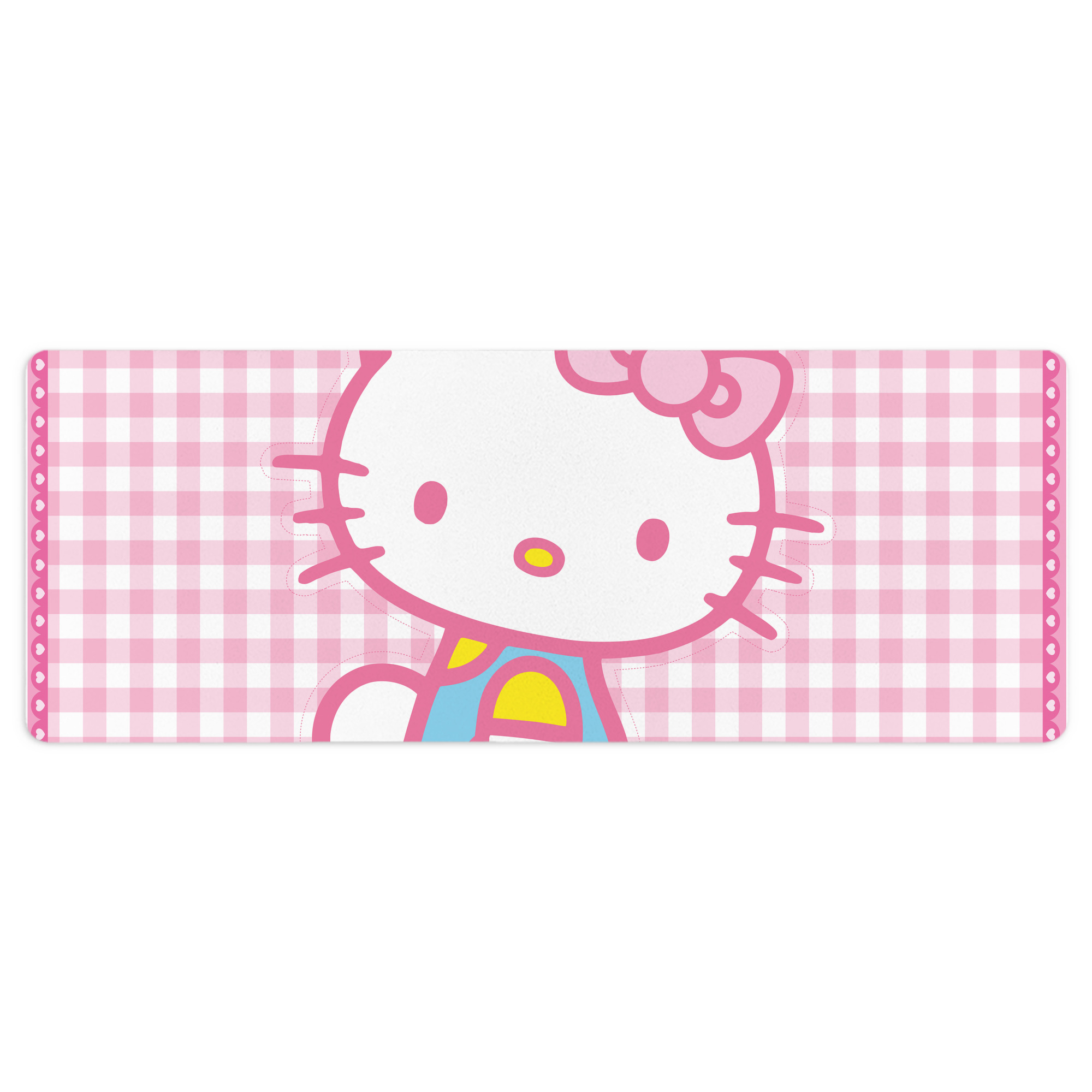 （画像用） Hello Kitty ハローキティ ステッチ加工 大判デスクマット／滑り止めマウスパッド