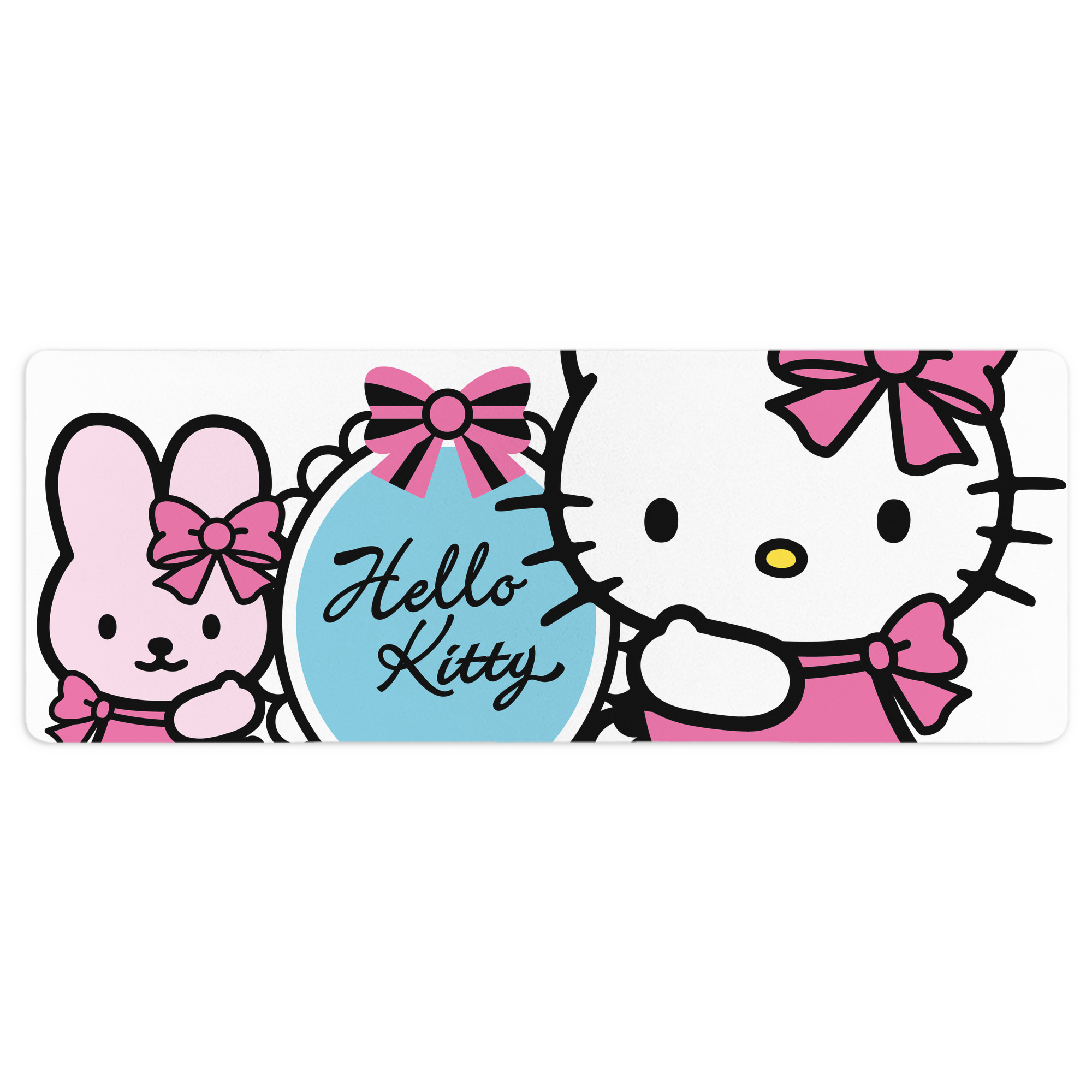 （画像用） Hello Kitty ハローキティ ステッチ加工 大判デスクマット／滑り止めマウスパッド