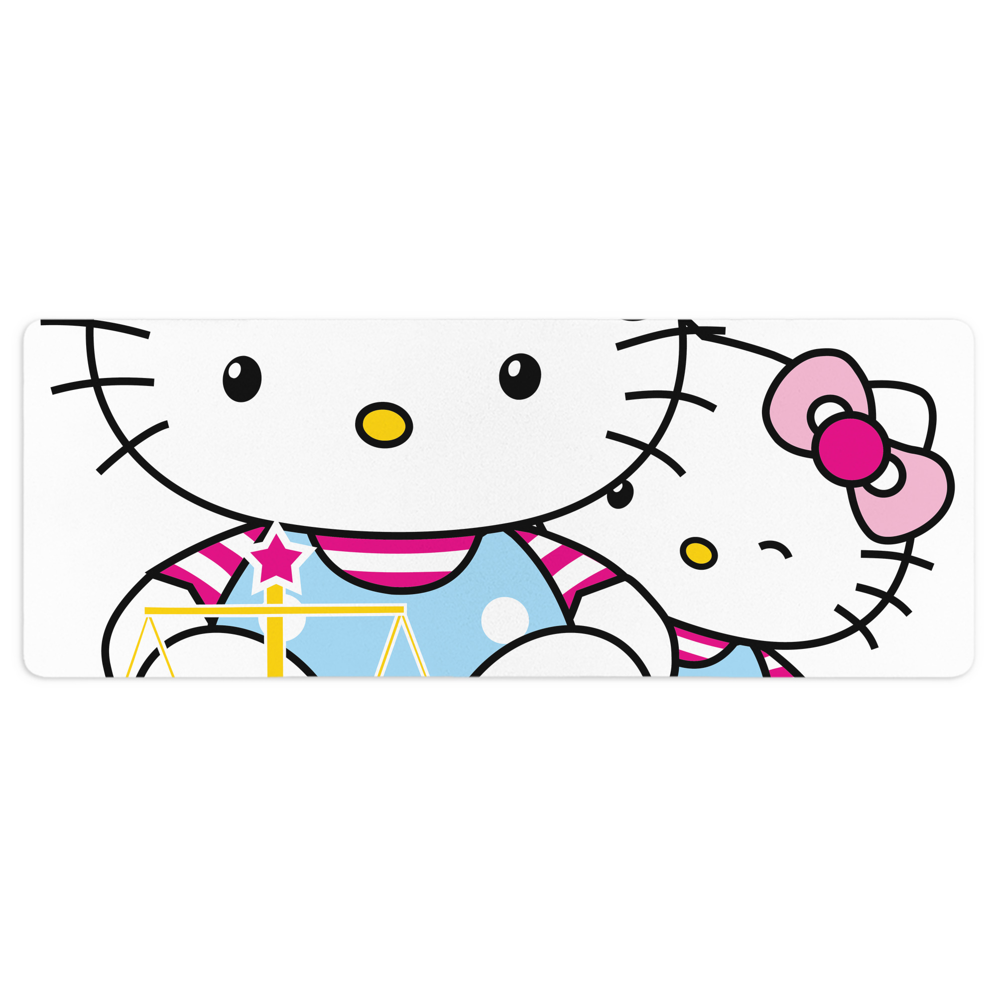 （画像用） Hello Kitty ハローキティ ステッチ加工 大判デスクマット／滑り止めマウスパッド