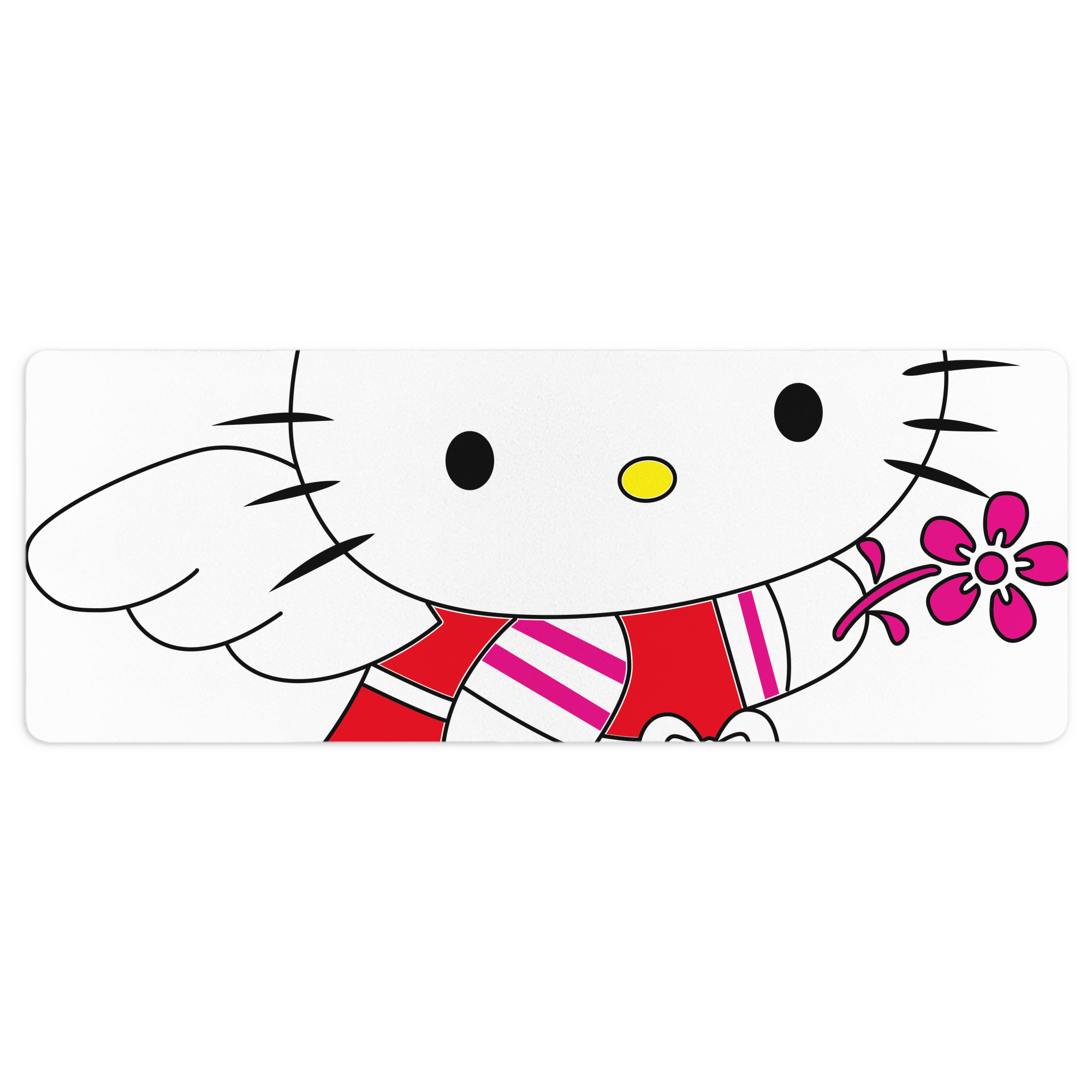 （画像用） Hello Kitty ハローキティ ステッチ加工 大判デスクマット／滑り止めマウスパッド