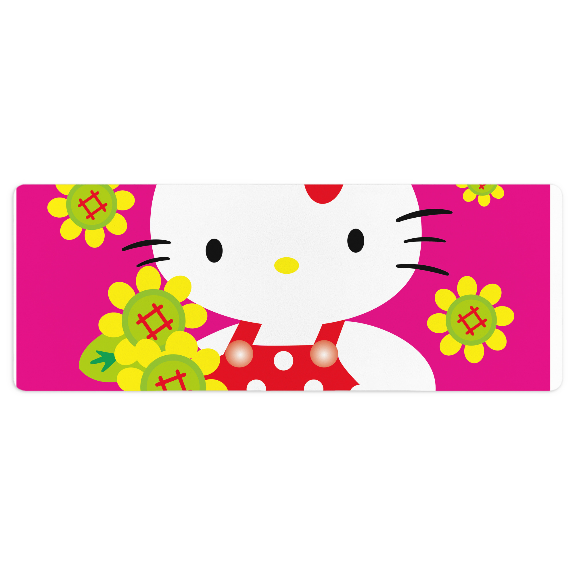（画像用） Hello Kitty ハローキティ ステッチ加工 大判デスクマット／滑り止めマウスパッド