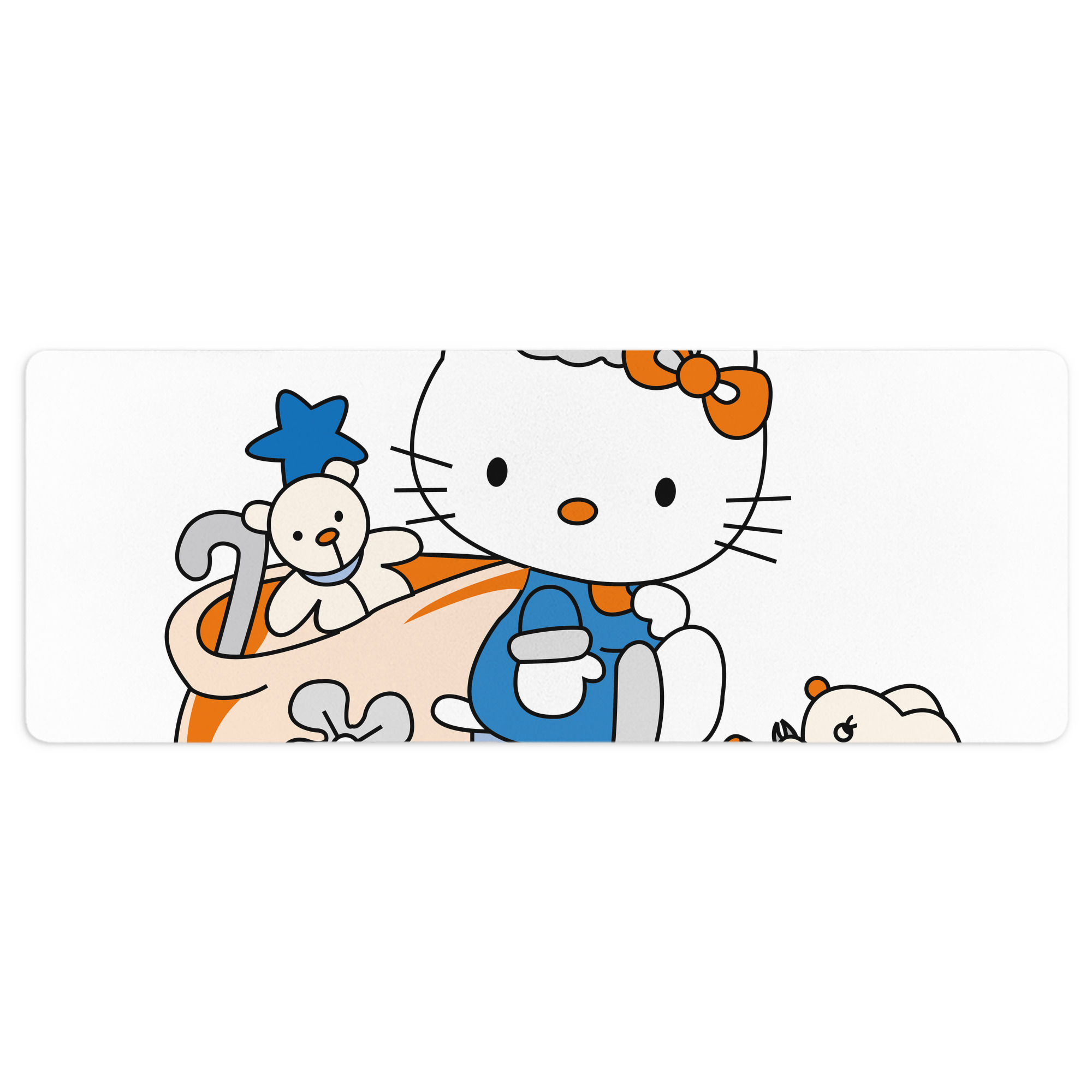 （画像用） Hello Kitty ハローキティ ステッチ加工 大判デスクマット／滑り止めマウスパッド