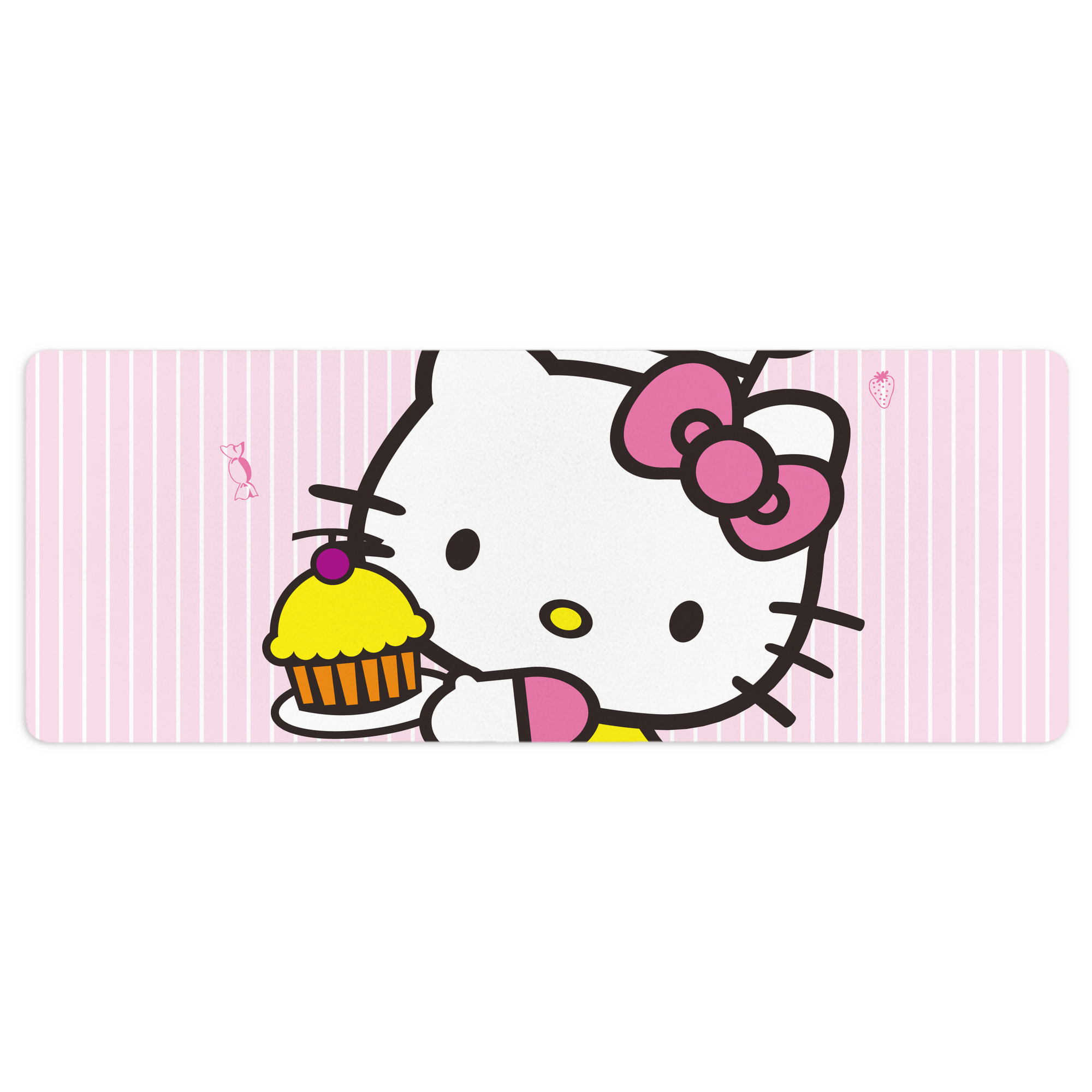 （画像用） Hello Kitty ハローキティ ステッチ加工 大判デスクマット／滑り止めマウスパッド