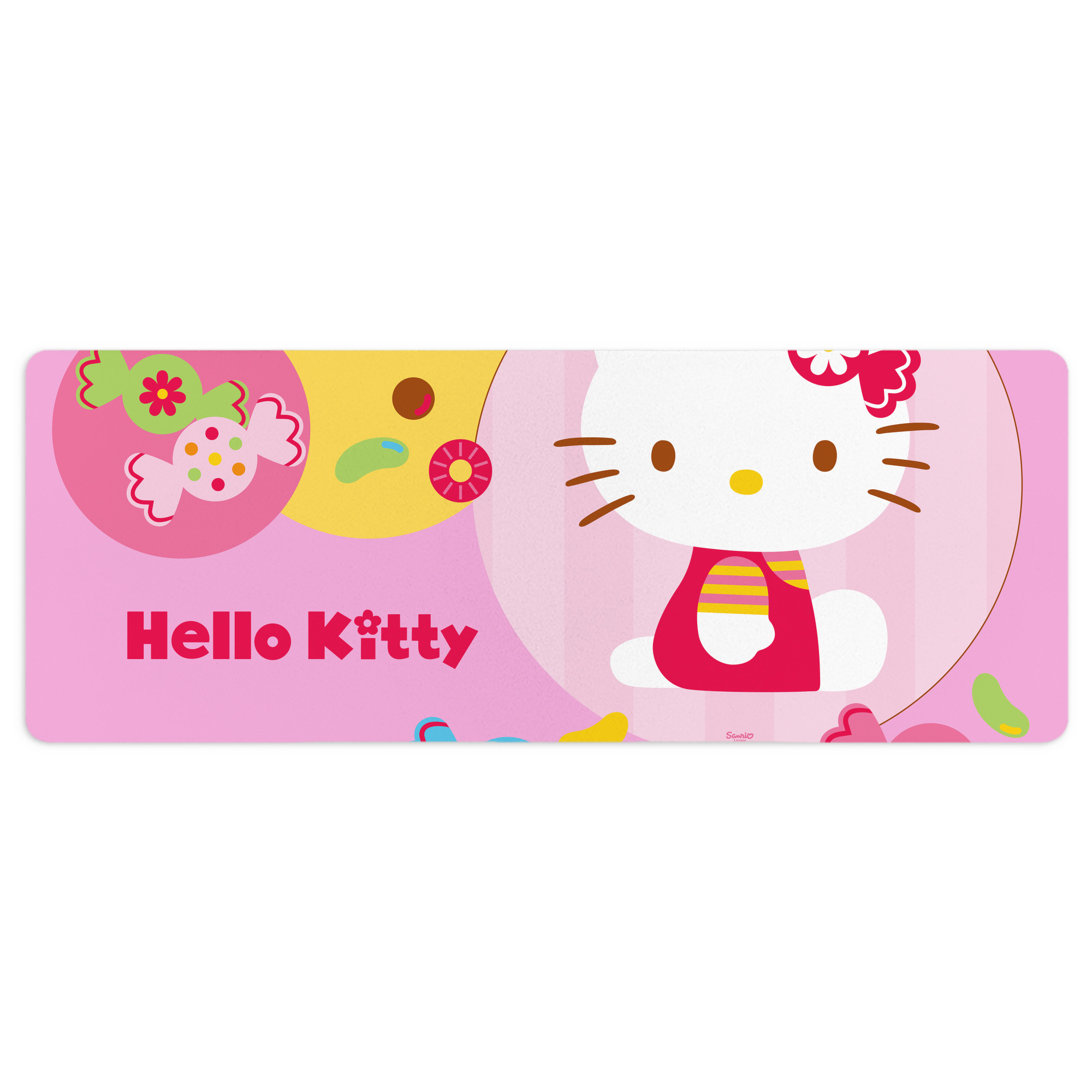 （画像用） Hello Kitty ハローキティ ステッチ加工 大判デスクマット／滑り止めマウスパッド