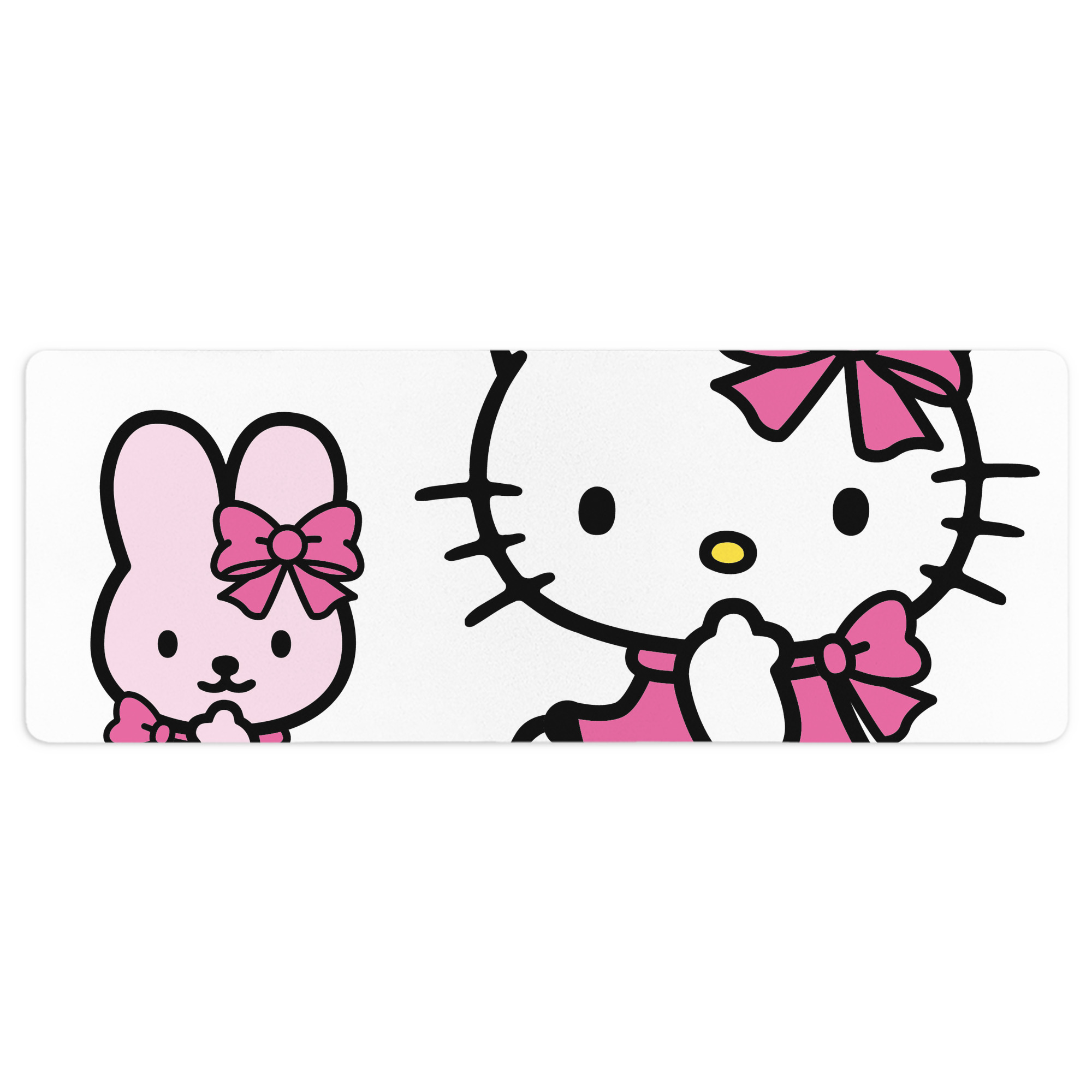 （画像用） Hello Kitty ハローキティ ステッチ加工 大判デスクマット／滑り止めマウスパッド